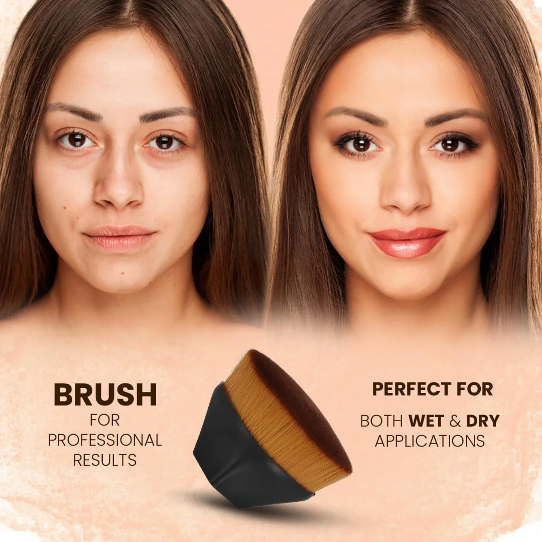 براش آرایشی، براش حرفه ای کرم پودر، رژگونه، بدن، کانتور و برنزر، براش نرم آرایشی برای ترکیب صورت و بدن، موهای وگان برای استفاده صاف و یکنواخت از آرایش