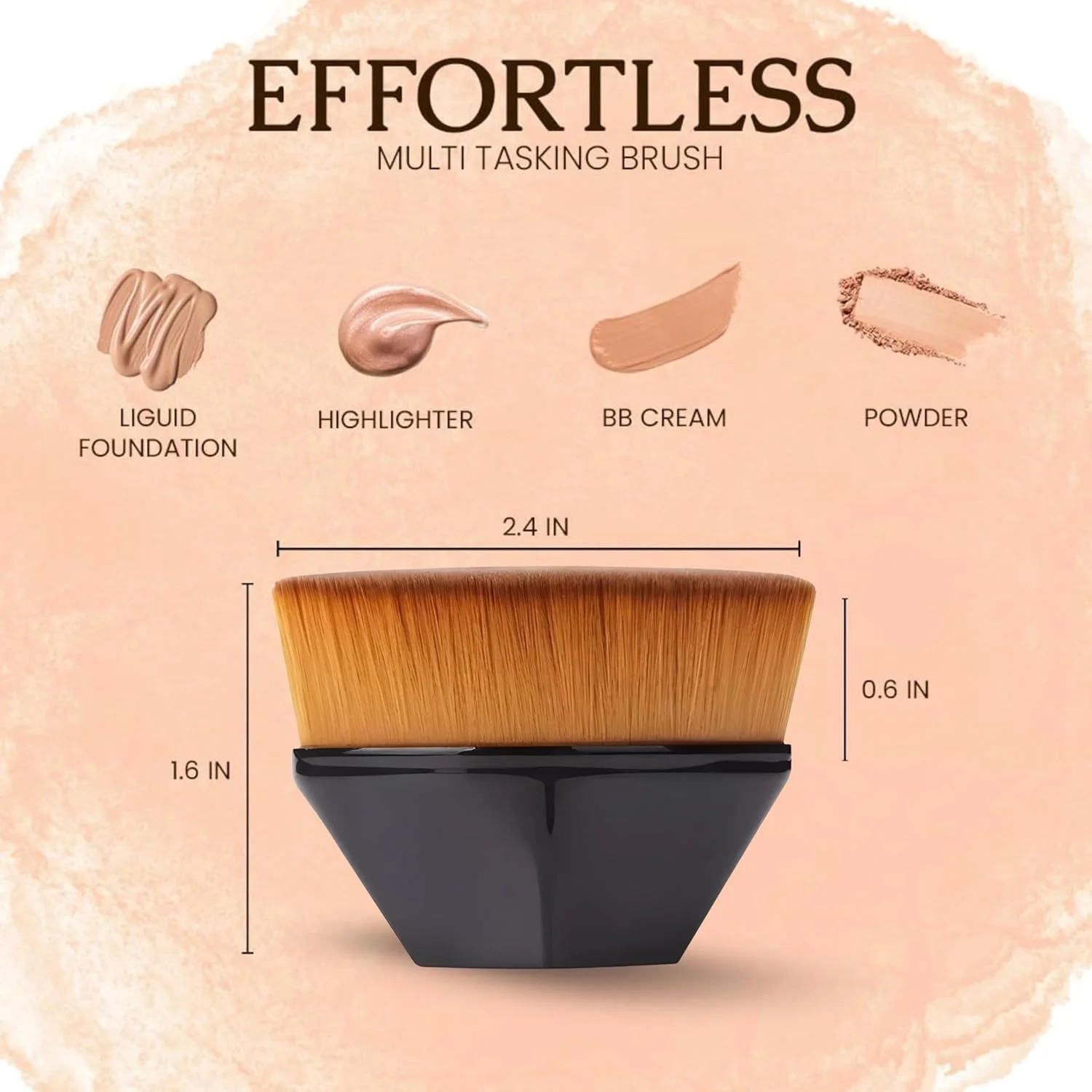 براش آرایشی، براش حرفه ای کرم پودر، رژگونه، بدن، کانتور و برنزر، براش نرم آرایشی برای ترکیب صورت و بدن، موهای وگان برای استفاده صاف و یکنواخت از آرایش