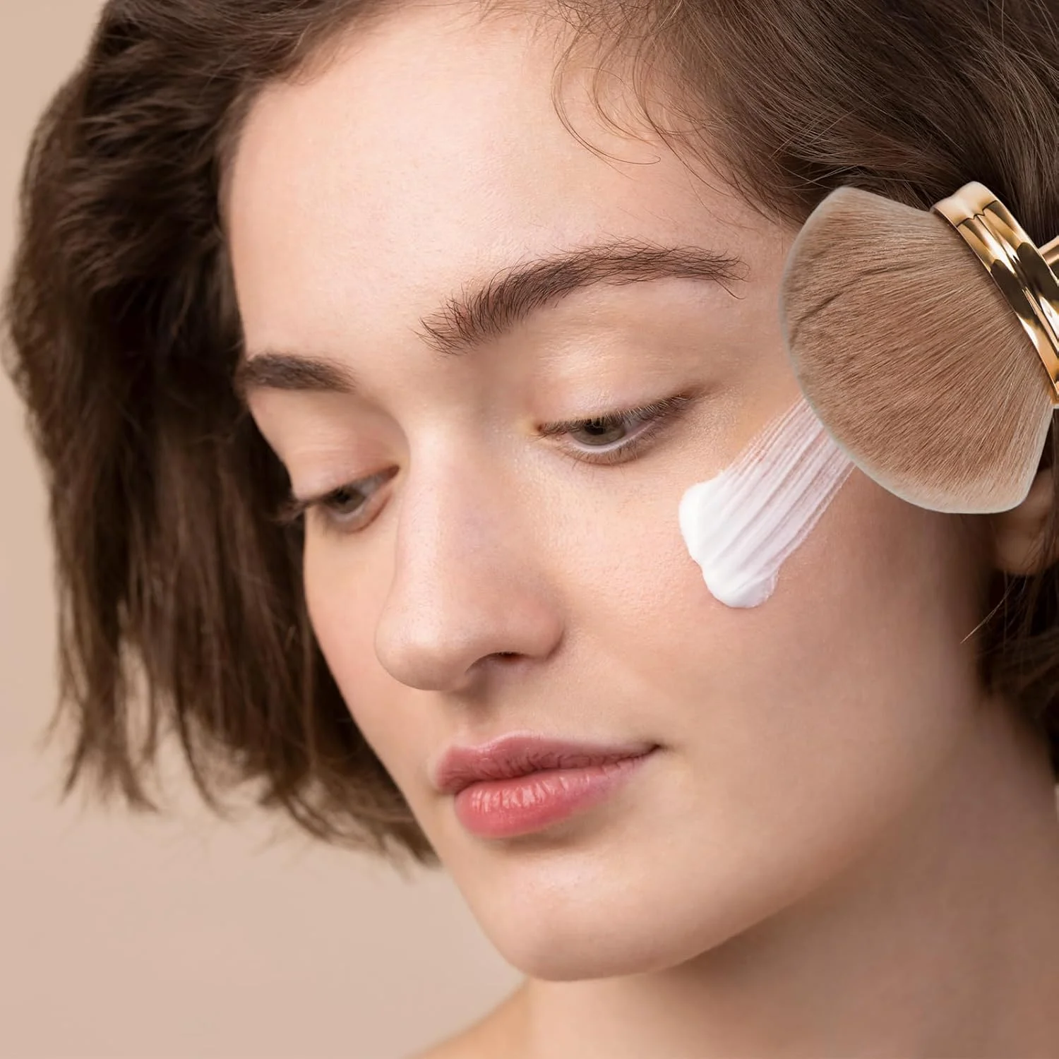 براش رژگونه، براش برنزه کننده رزگلد فوق العاده بزرگ، براش حرفه ای با عرض 3.5 اینچ برای فونداسیون، رژگونه، برنزر و فر کننده برای استفاده آسان صورت و بدن