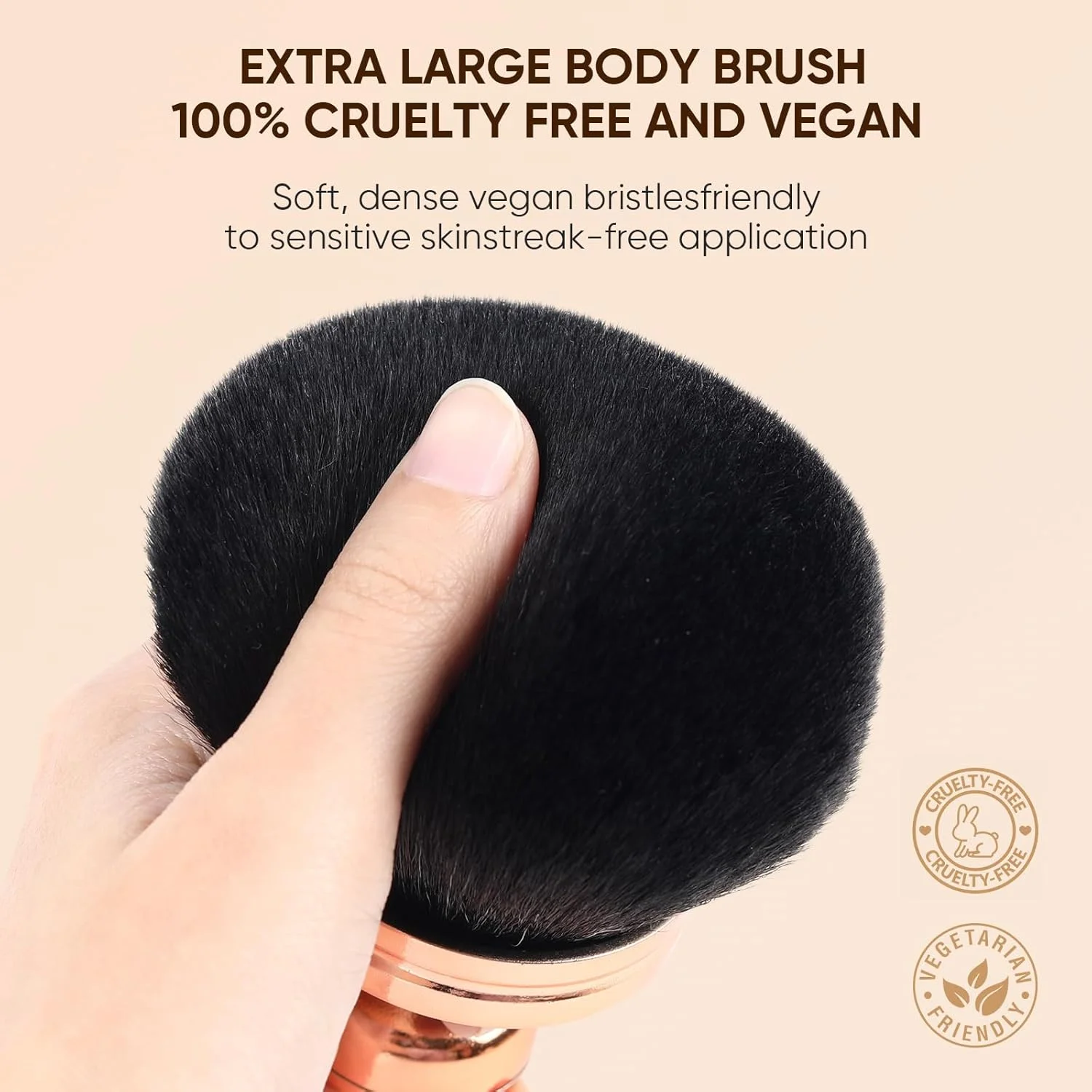 براش حرفه ای کابوکی کرم پودر، براش قارچی فوق العاده بزرگ، براش آرایشی، براش برنزه کننده، کرم پودر مایع، استفاده از آرایش صورت، گردن و بدن (مشکی رزگلد) براش حرفه ای کابوکی کرم پودر، براش قارچی فوق العاده بزرگ، براش آرایشی، براش برنزه کننده، کرم پودر مایع، استفاده از آرایش صورت، گردن و بدن (مشکی رزگلد)