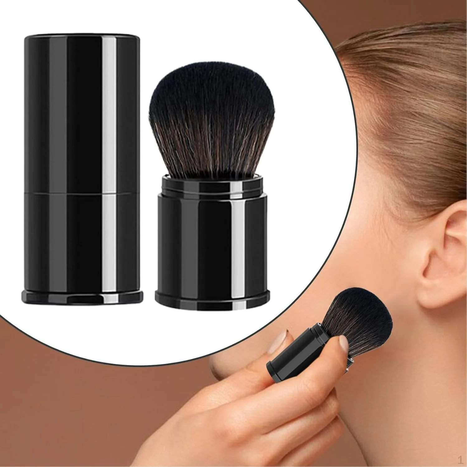 براش پودر، براش پودر فشرده جمع شونده - اپلیکاتور لوازم آرایشی چند منظوره رژگونه، ابزار آرایش فونداسیون برای زنان