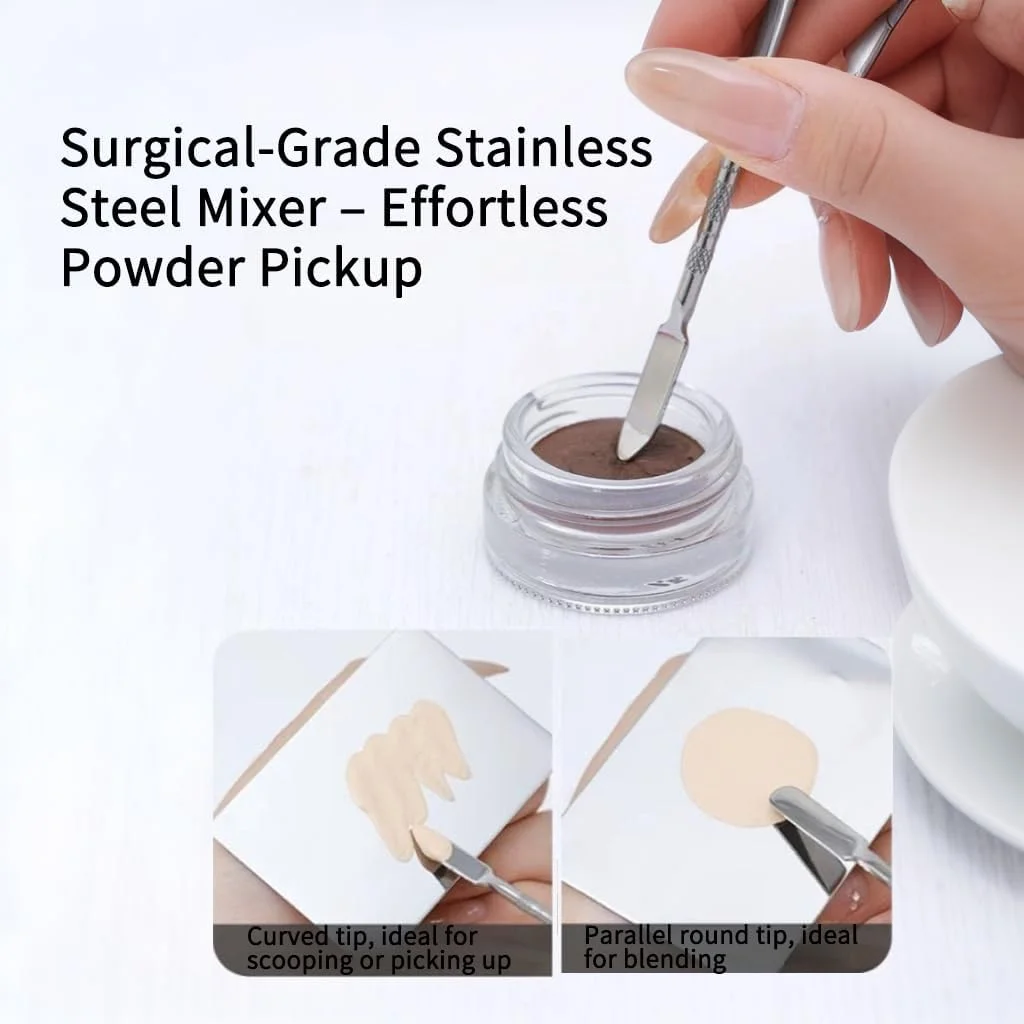 ست ابزار آرایش حرفه ای 4 در 1 شامل پالت ترکیب آرایش، برس کرم پودر سر صاف، بلندر دو طرفه، پد پودر و صفحه کرم پودر برای ترکیب بی نقص و مسافرت ست ابزار آرایش حرفه ای 4 در 1 شامل پالت ترکیب آرایش، برس کرم پودر سر صاف، بلندر دو طرفه، پد پودر و صفحه کرم پودر برای ترکیب بی نقص و مسافرت