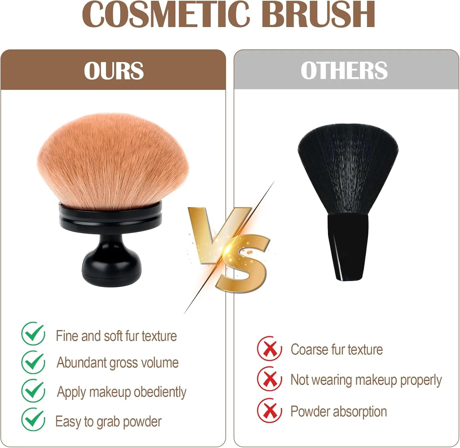 براش آرایشی بزرگ برای بدن، براش برنزه کننده، براش پودر، براش کرم پودر، براش بیضی صورت، براش آرایشی نرم و قابل حمل، براش آرایشی، ایده آل برای مایعات کرمی