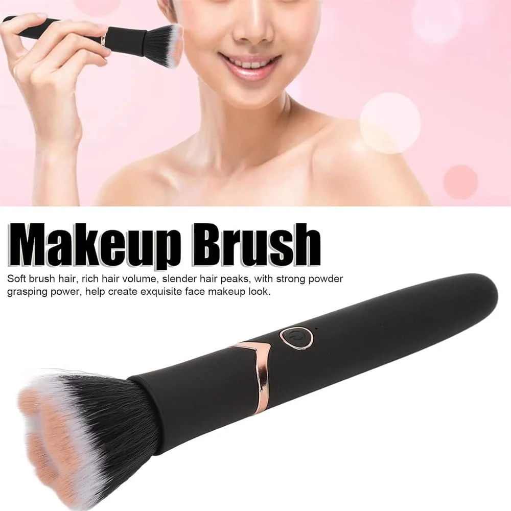 براش آرایشی قابل حمل و ضد آب Neotimely، براش رژگونه، براش پودر فیکس، براش ماساژور برقی ویبره با 10 حالت - مشکی