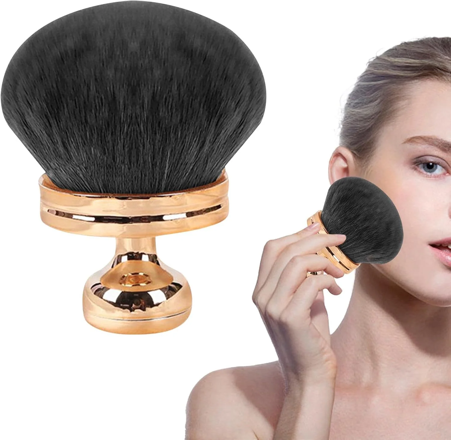 براش آرایشی بدن، براش پودر بزرگ قارچی برای پخش/فیکس کردن، محو کردن، ترکیب کردن و کانتورینگ (مشکی) براش آرایشی بدن، براش پودر بزرگ قارچی برای پخش/فیکس کردن، محو کردن، ترکیب کردن و کانتورینگ (مشکی)