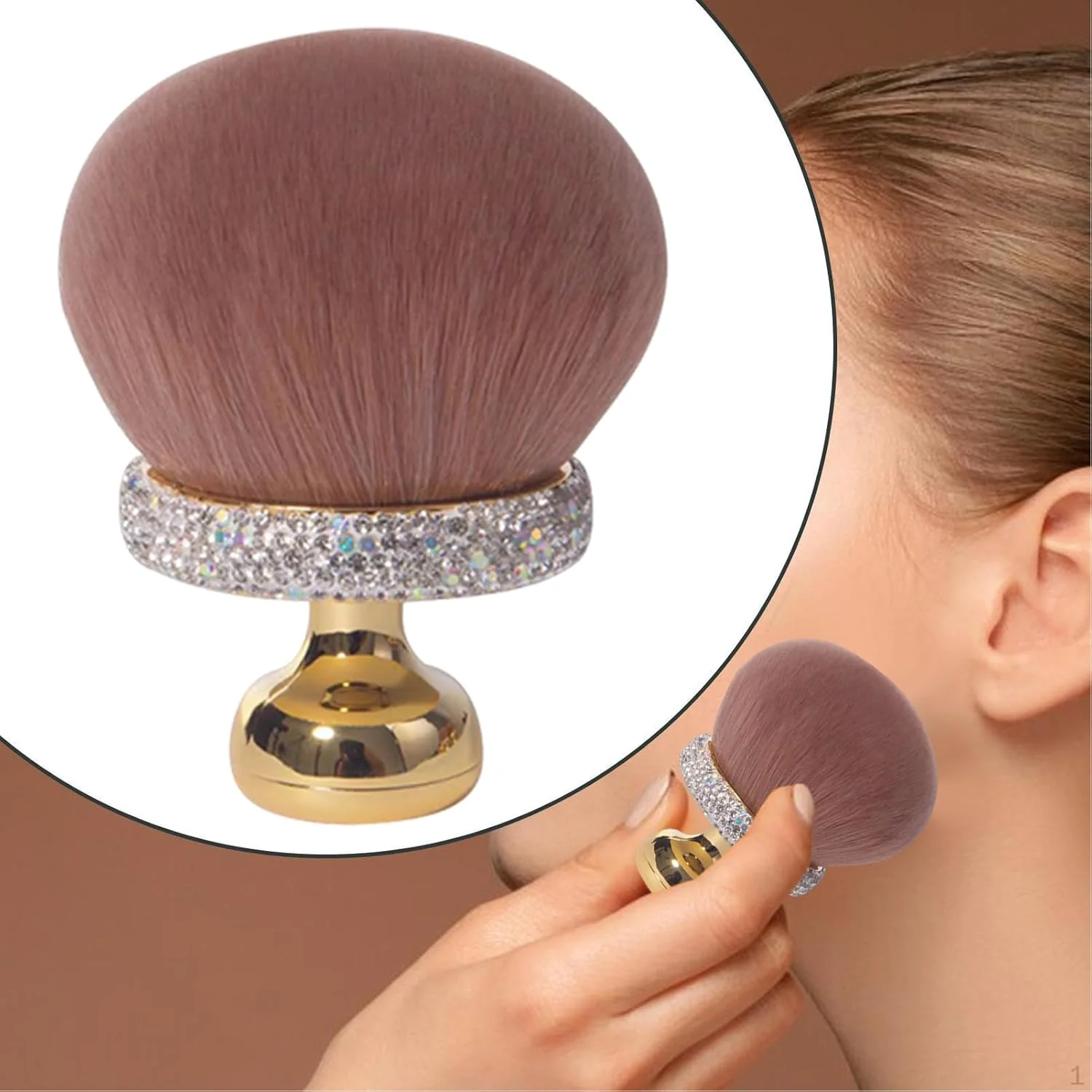 اپلیکاتور براش آرایشی قارچی، براش رژگونه پودر شل زنانه دخترانه - اپلیکاتور کانسیلر صاف و جمع و جور لوازم جانبی مسافرتی برای مادر و دختر