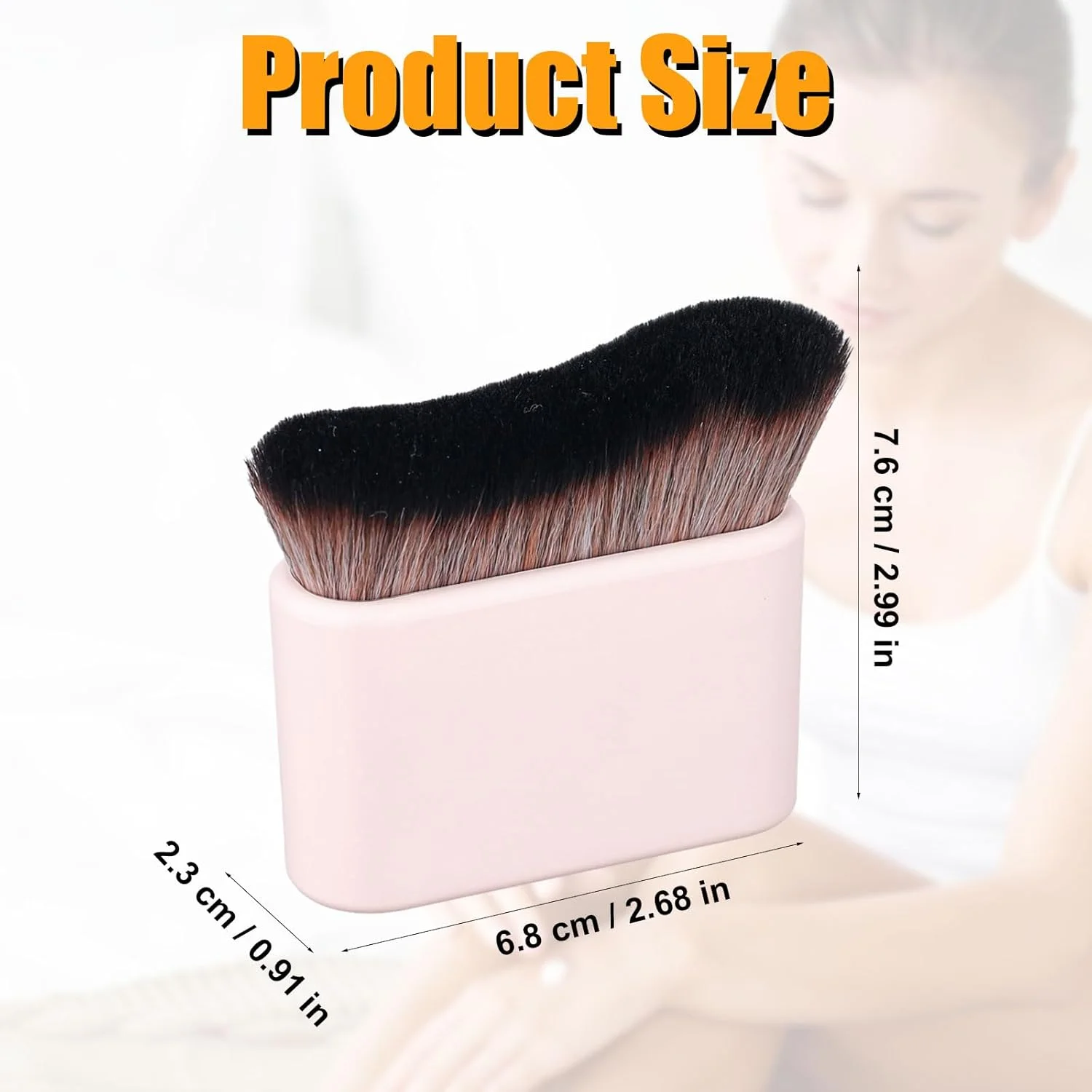 NQEUEPN برس برنزه کننده خودکار 2 عددی، برس برنزه کننده خودکار برای برس برنزه کننده برای بدن، برس آرایشی، برس فونداسیون، اپلیکاتور برای مخلوط کردن فونداسیون مایع، صورت بدن (صورتی گوشتی، صورتی)