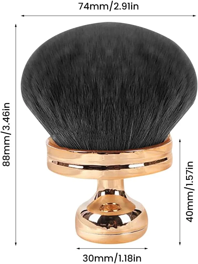 براش آرایشی بدن، براش پودر بزرگ قارچی برای پخش/فیکس کردن، محو کردن، ترکیب کردن و کانتورینگ (مشکی)