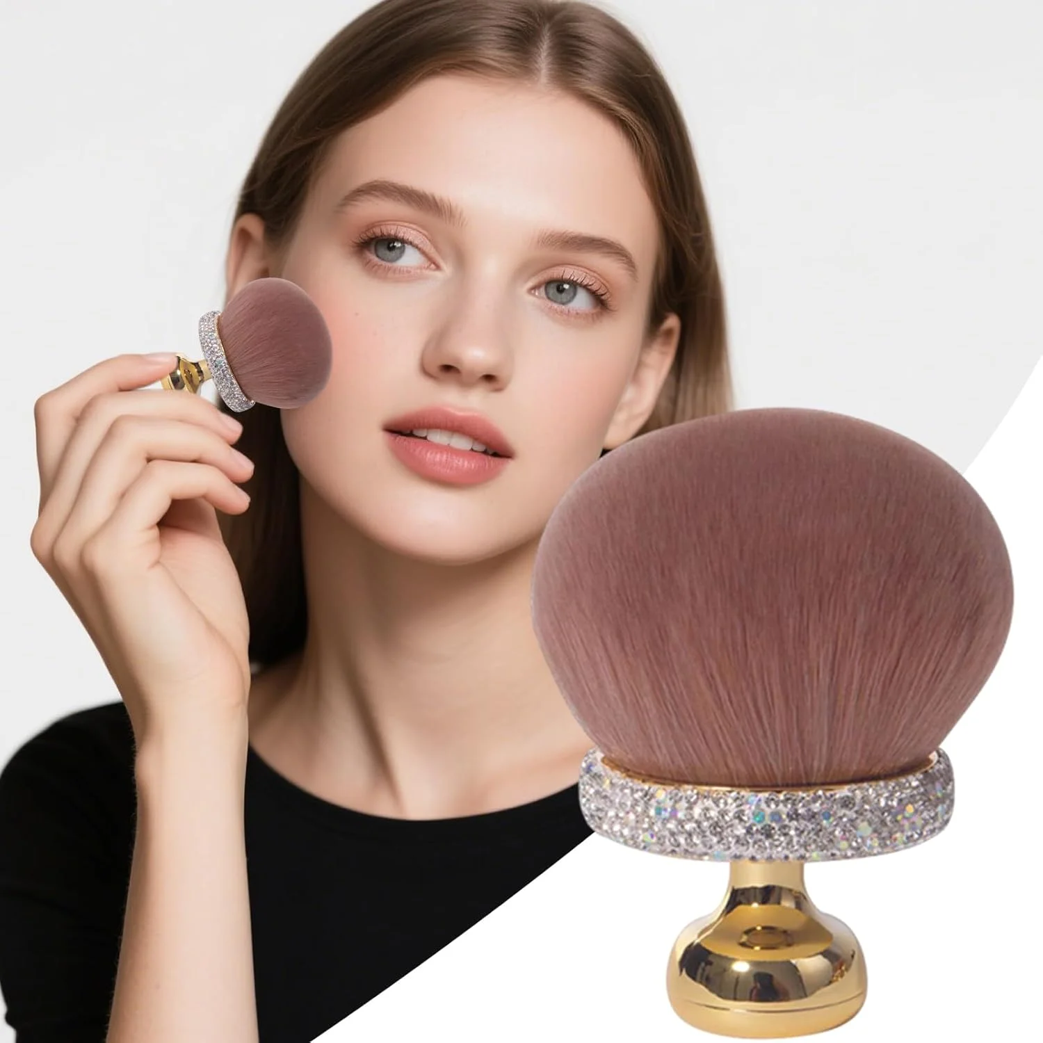 اپلیکاتور براش آرایشی قارچی، براش رژگونه پودر شل زنانه دخترانه - اپلیکاتور کانسیلر صاف و جمع و جور لوازم جانبی مسافرتی برای مادر و دختر