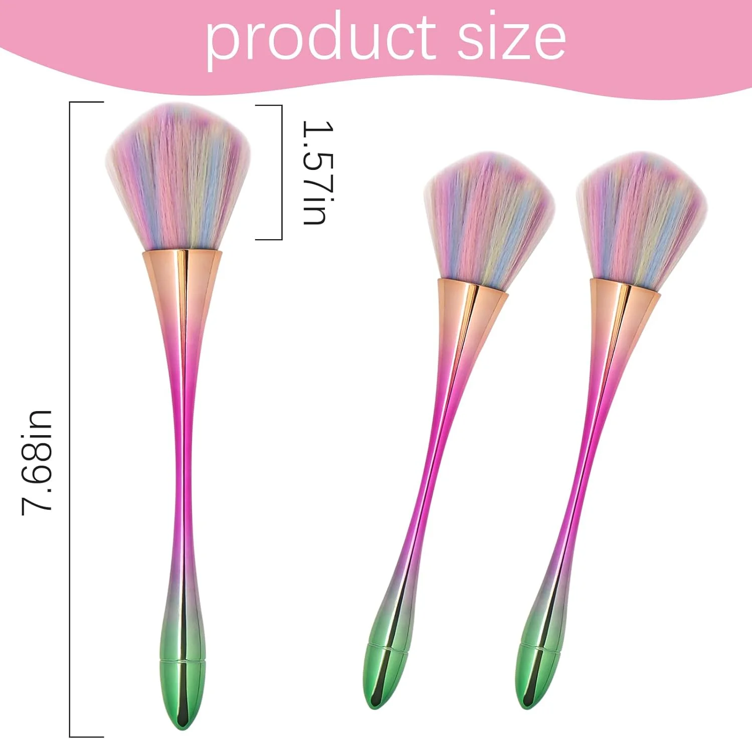 مکوپو برس پودر بزرگ معدنی، برس گرد و غبار طراحی ناخن، برس آرایش فونداسیون، برس پودر و برس رژگونه برای آرایش روزانه (چند رنگ)