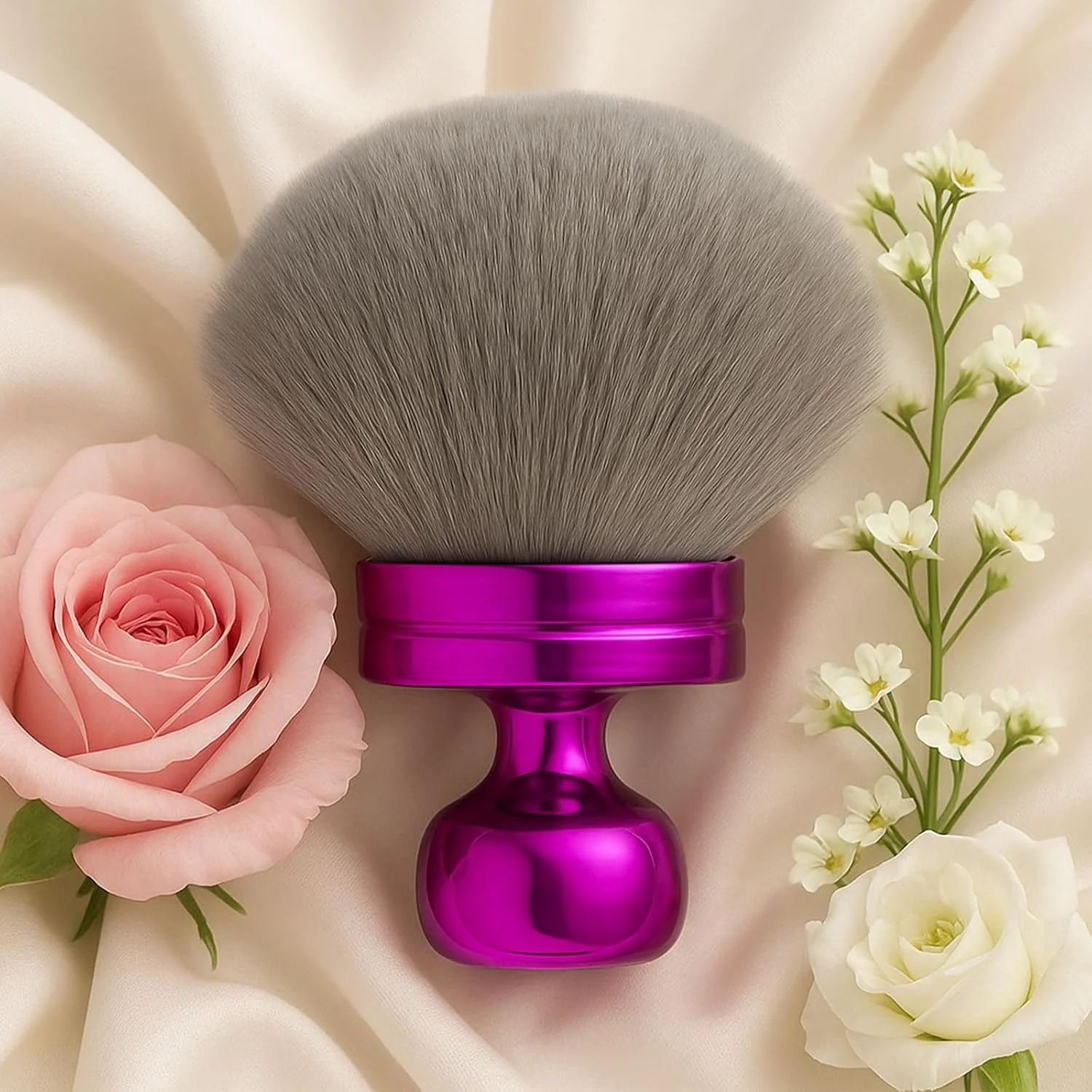 براش بزرگ برنزه کننده MUNSKT، براش آرایشی بدن با سر پهن، براش رژگونه و کرم پودر