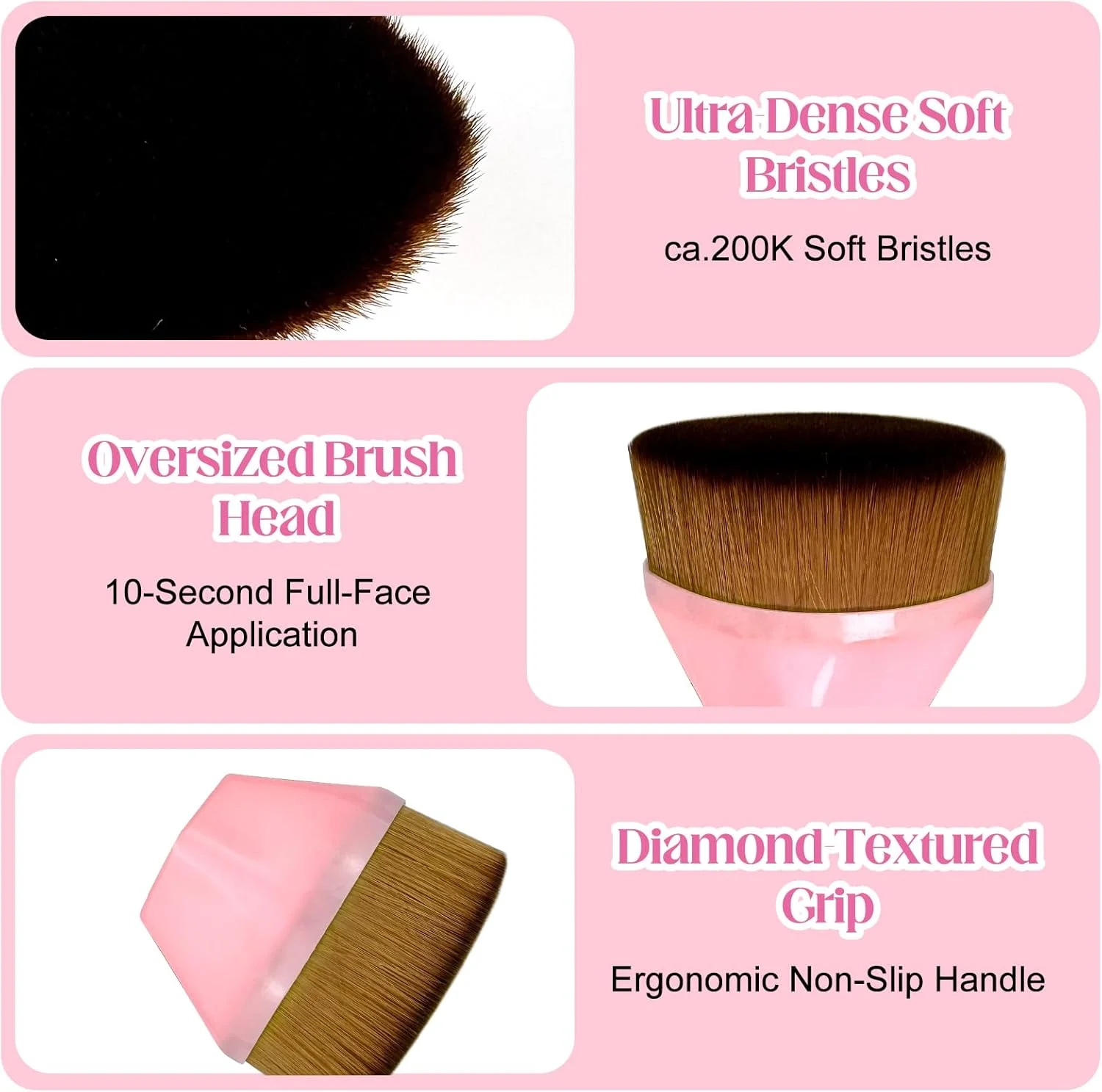 براش های بزرگ آرایشی MUIIGOOD، براش دو طرفه کرم پودر و کانسیلر، براش سر صاف برای کرم پودر مایع و کرمی، ترکیب، پرداخت و کانسیلر، براش های آرایشی دو طرفه (FDS01)