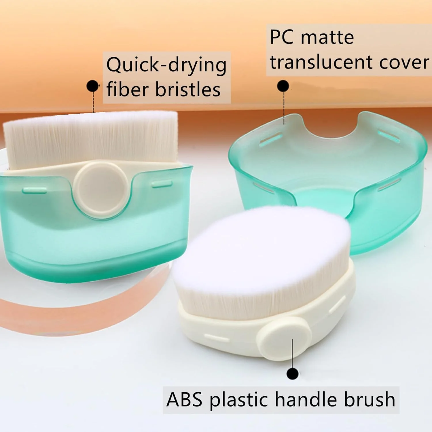 اپلیکاتور کرم ضد آفتاب MIEIEDU، اپلیکاتور لوسیون برنزه کننده با موهای نرم، ست برس بادی ضد آفتاب با درپوش محافظ، برس کرم ضد آفتاب قابل حمل، برس های آرایشی فونداسیون برای مسافرت