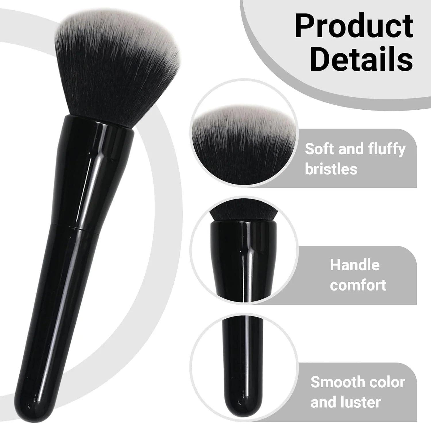 براش پودر بزرگ Mezrkuwr، براش کرم پودر، براش آرایشی حرفه ای برای ترکیب مایع، کرم و پودر بی نقص، پولیش، ترکیب، کانسیلر