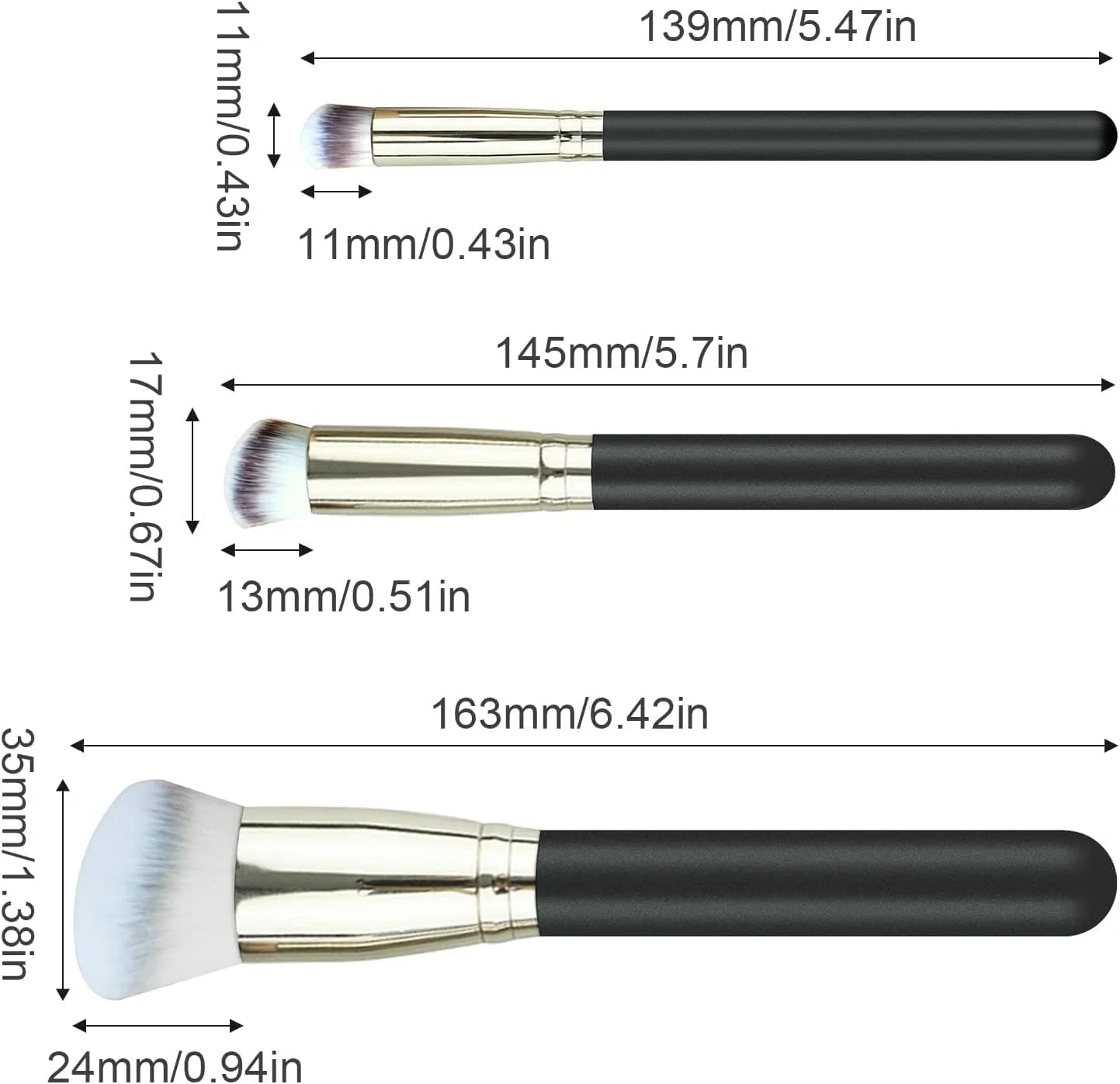 مجموعه 3 عددی براش کانسیلر و کرم پودر MAKINGTEC، براش زاویه دار کوچک زیر چشم، براش کانتور بینی، براش های کوچک کرم پودر برای ترکیب کرم مایع و پودر، پخش کردن و ضربه زدن