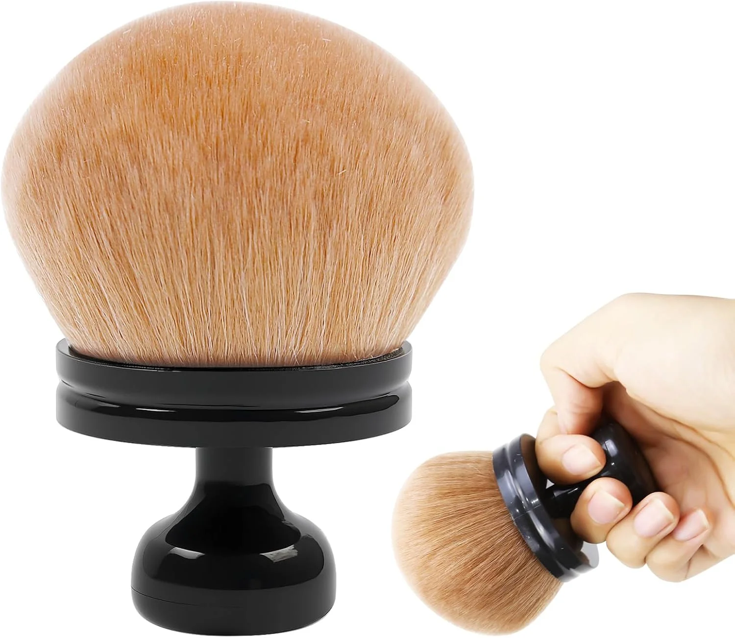 براش آرایشی بزرگ بدن، سر گرد فوق العاده نرم برای صورت و بدن، اپلیکاتور لوسیون برنزه کننده خودکار پشت