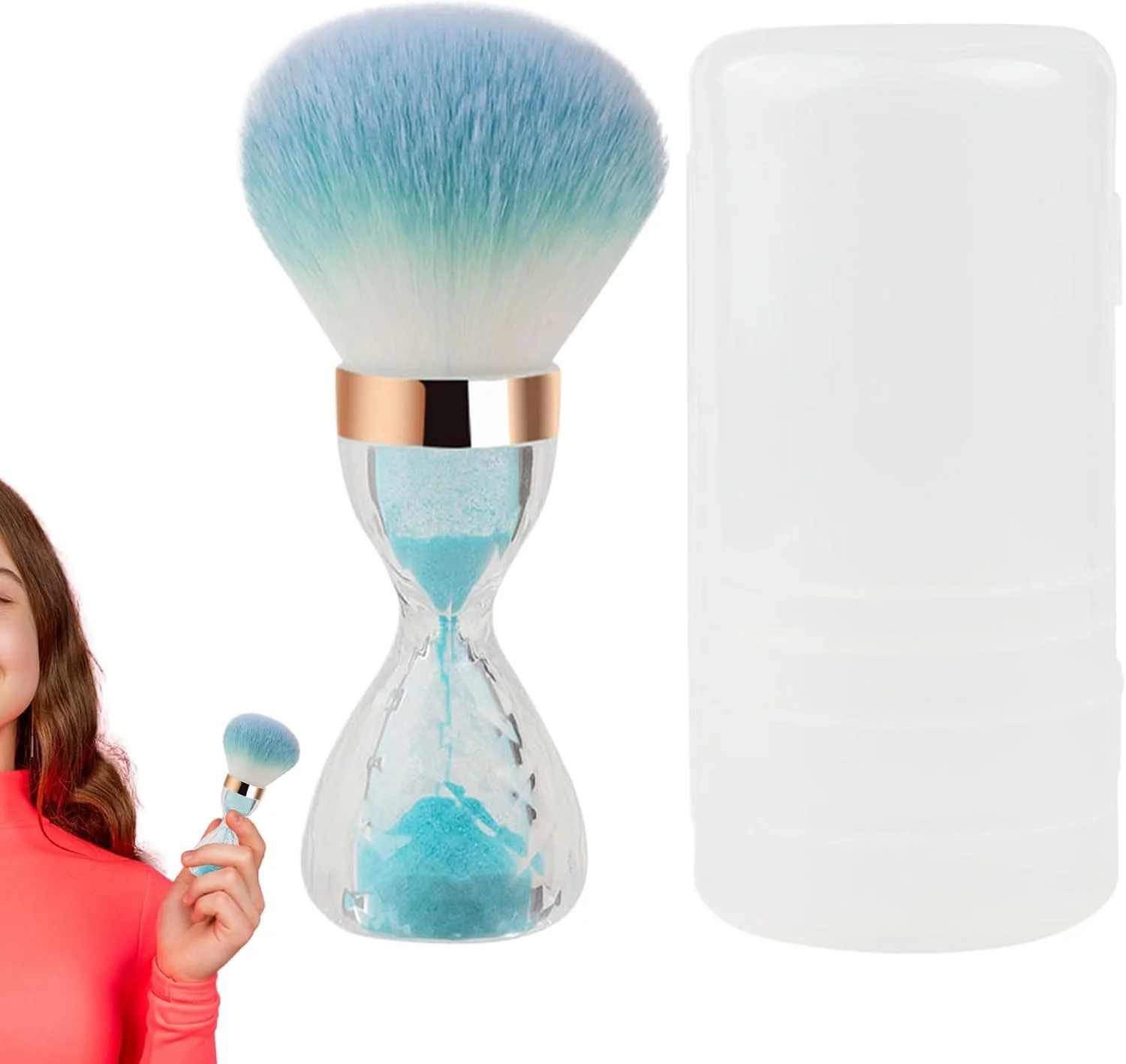 براش آرایشی، براش بزرگ آرایش بدن، لوازم آرایشی قابل حمل برای صورت، مناسب برای زنان، دختران، خانواده و دوستان