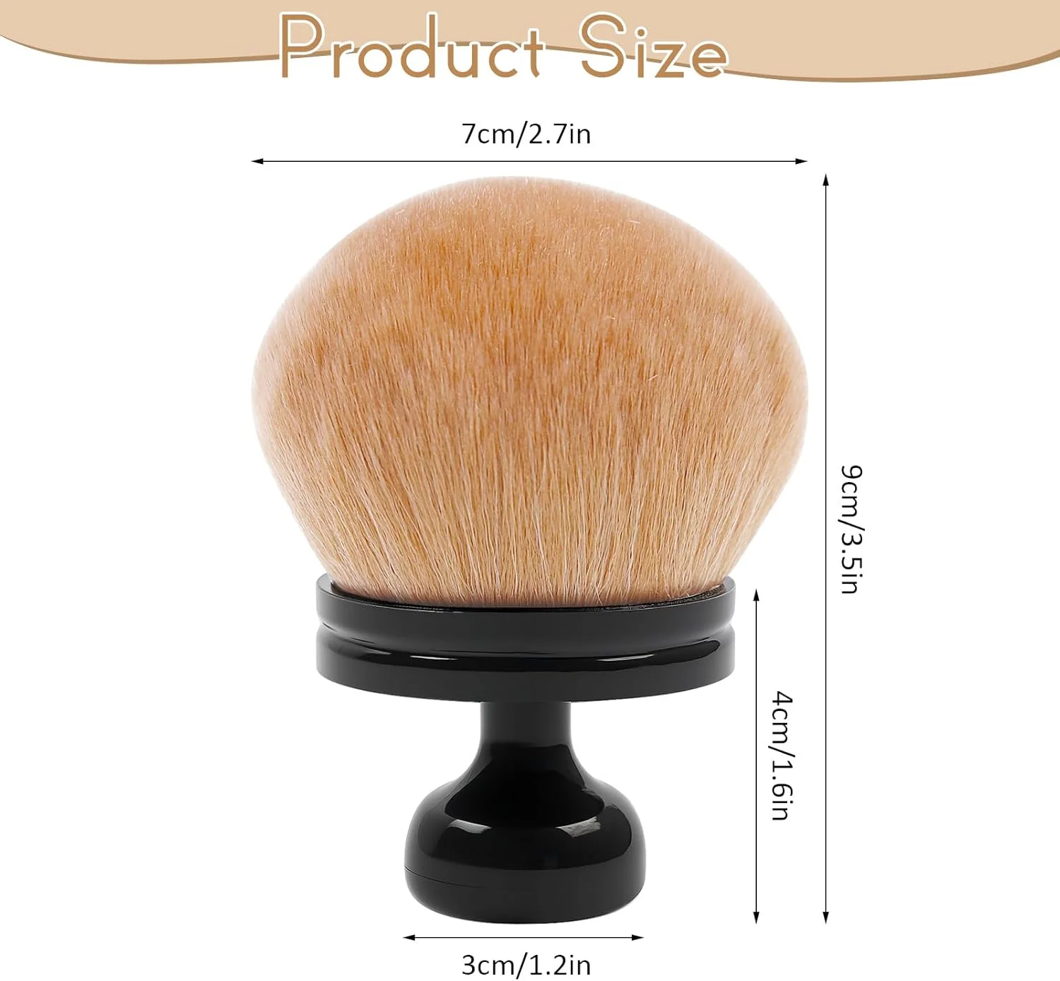 براش آرایشی بزرگ بدن، سر گرد فوق العاده نرم برای صورت و بدن، اپلیکاتور لوسیون برنزه کننده خودکار پشت