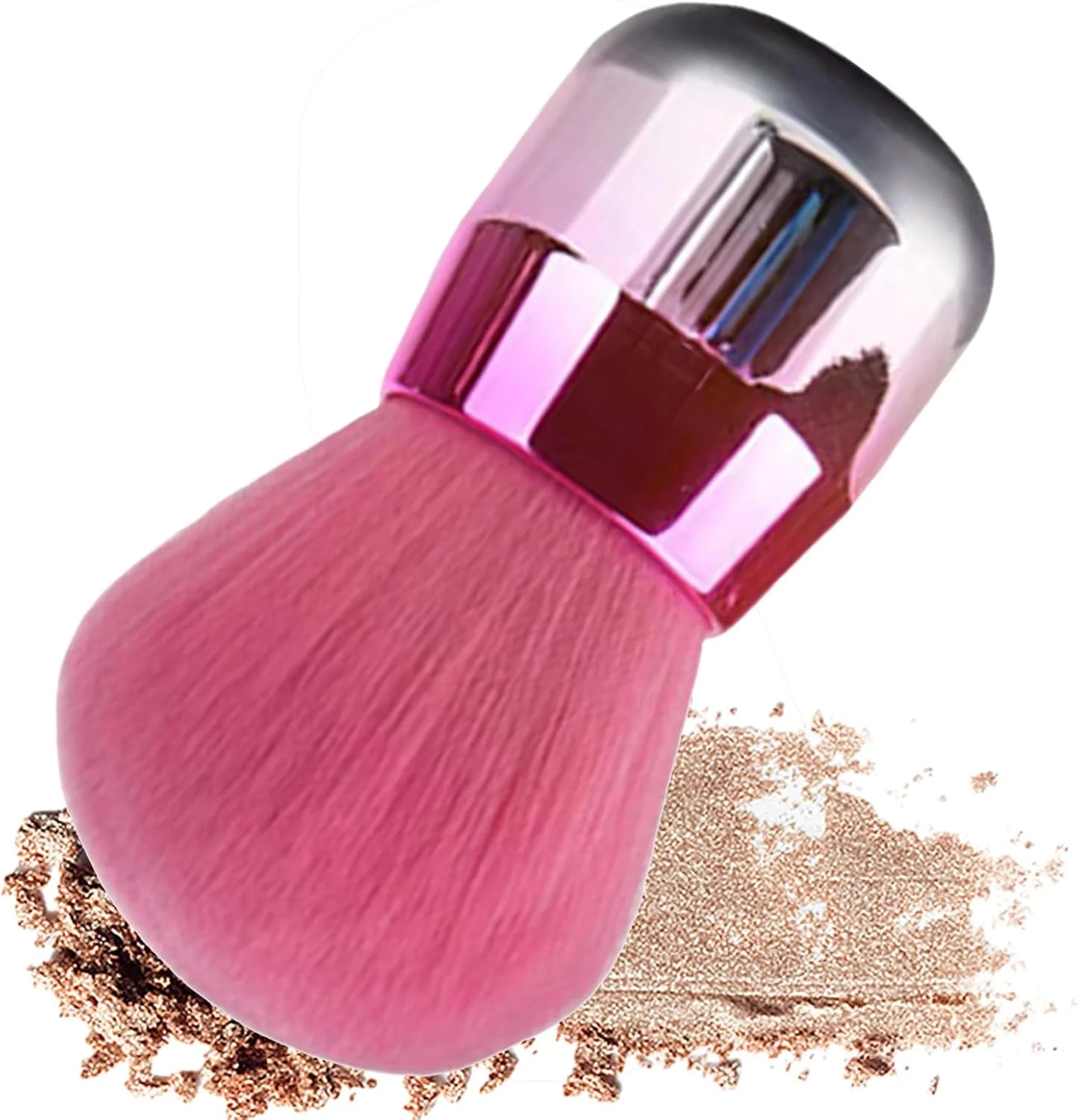 براش آرایشی | برس پودر فونداسیون - برس آرایشی سر پهن قابل حمل و جمع شونده برای پودر، کانسیلر، رژگونه، فونداسیون