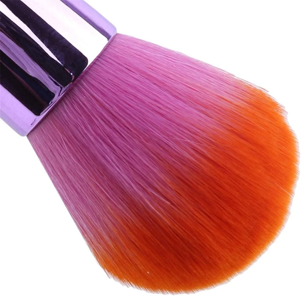 براش آرایشی بزرگ چند منظوره پودر فیکس کرم پودر رژگونه ابزار زیبایی صورت برای زنان استفاده روزانه مسافرت، بنفش