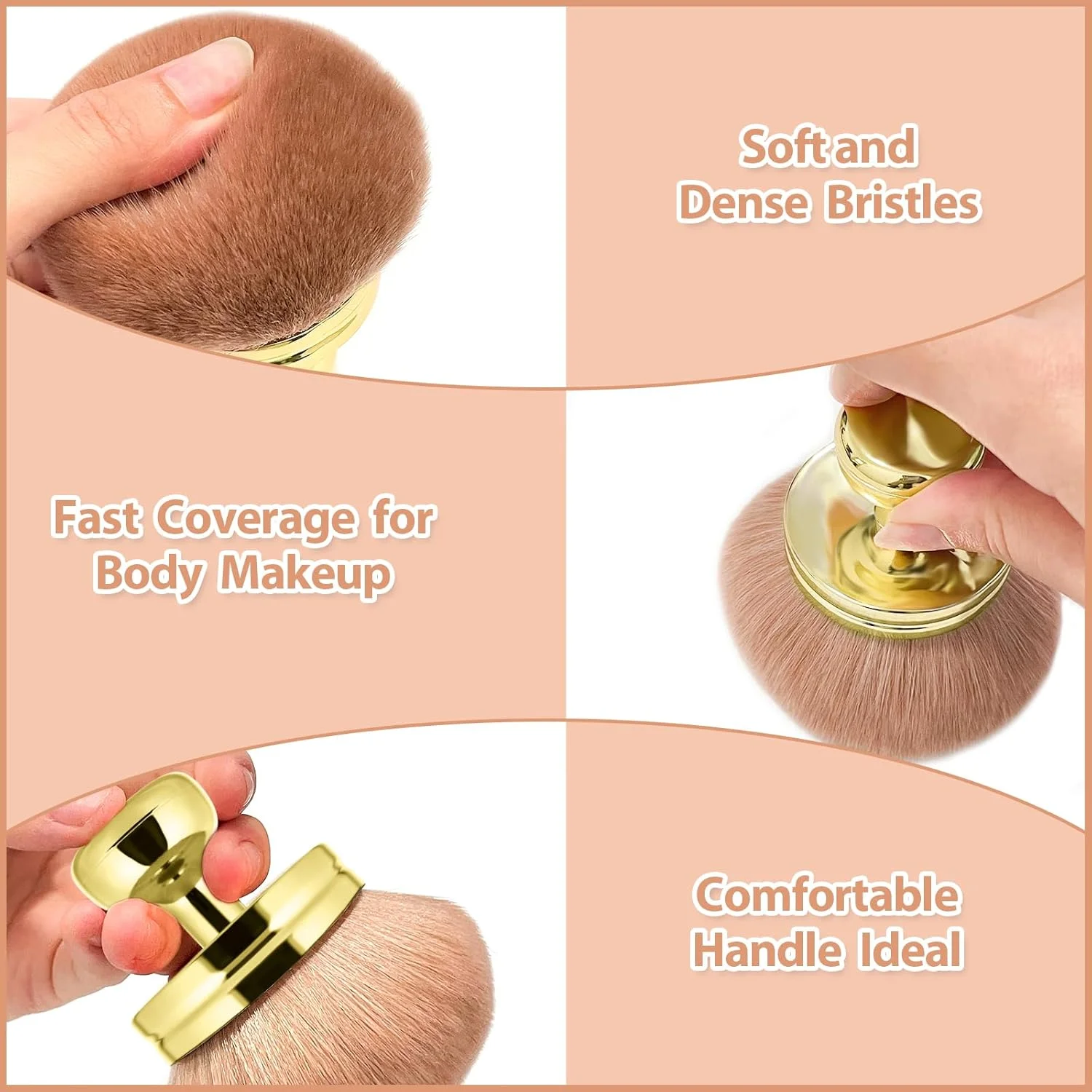 براش آرایشی فوق العاده بزرگ برای برنزه کننده خودکار، اپلیکاتور پشت برنزه کننده خودکار، براش بدن نرم و راحت برای ترکیب برنز کننده صورت و پا (طلایی) براش آرایشی فوق العاده بزرگ برای برنزه کننده خودکار، اپلیکاتور پشت برنزه کننده خودکار، براش بدن نرم و راحت برای ترکیب برنز کننده صورت و پا (طلایی)