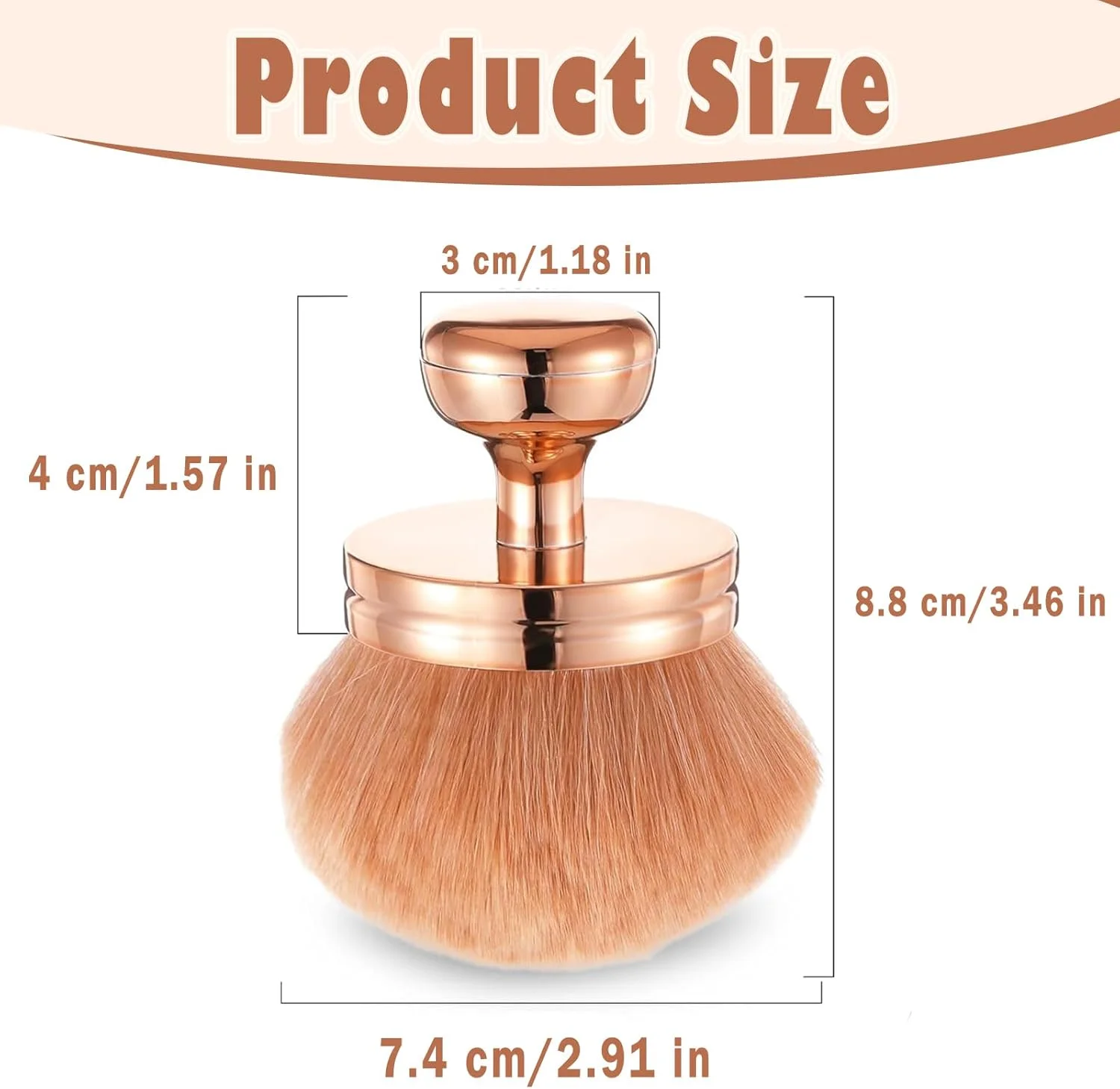 ست 2 عددی براش آرایشی بزرگ، براش پودر بزرگ، براش برنزه کننده، بیضی شکل، براش آرایشی نرم برای کرم پودر کابوکی، رژگونه، بدن، برنزر، 7.4 سانتی متر (رزگلد) ست 2 عددی براش آرایشی بزرگ، براش پودر بزرگ، براش برنزه کننده، بیضی شکل، براش آرایشی نرم برای کرم پودر کابوکی، رژگونه، بدن، برنزر، 7.4 سانتی متر (رزگلد)