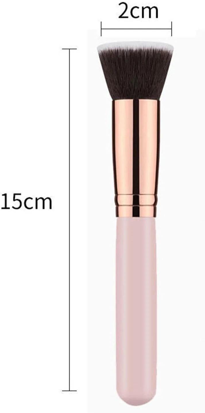 براش آرایشی کرم پودر کابوکی سر صاف - ایده آل برای ترکیب مایع، کرم یا لوازم آرایشی پودری بی عیب و نقص - پرداخت، نقطه گذاری، کانسیلر - موهای متراکم مصنوعی با کیفیت عالی!