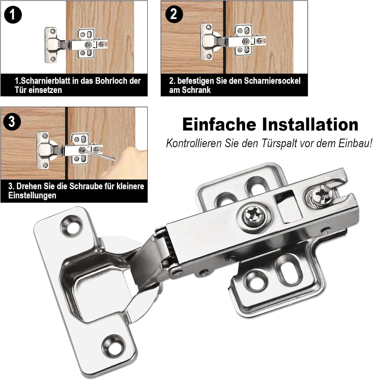 WMYDYFDC 6 عدد لولای درب کابینت آشپزخانه با مکانیزم آرام بند، لولاهای استیل ضد زنگ 1.2 میلی متری مخفی برای کابینت آشپزخانه، کمد لباس و قفسه کتاب، نقره ای