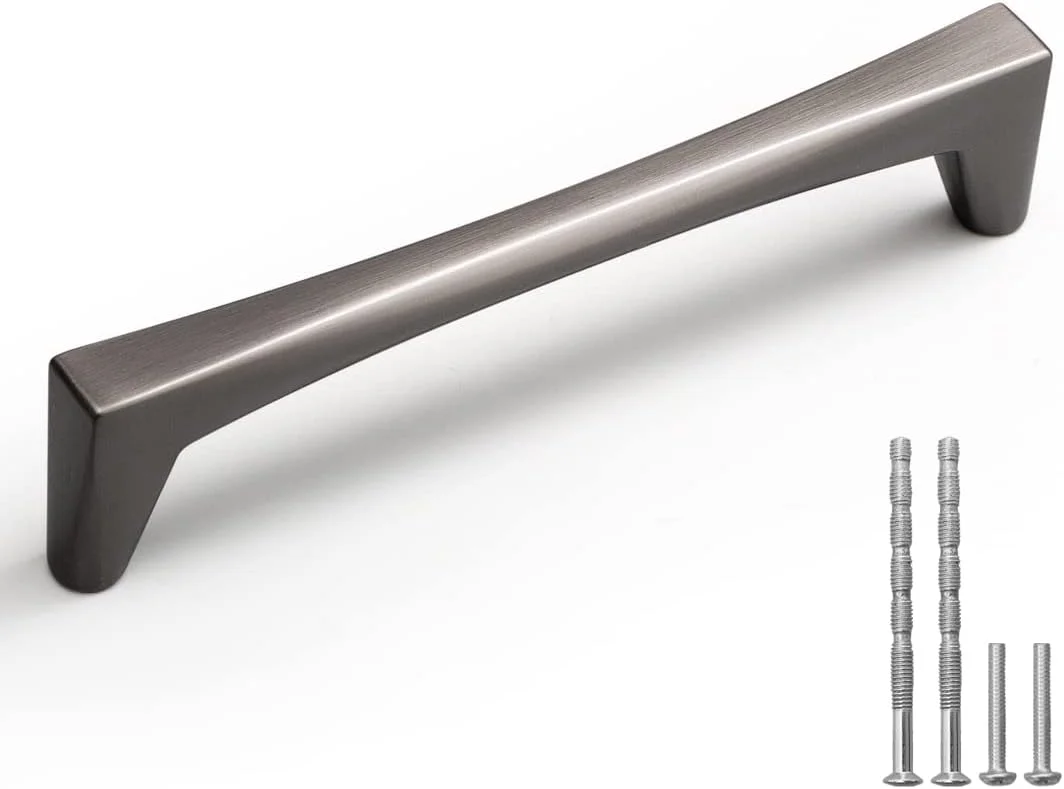 دستگیره کابینت YAGU، بسته 10 عددی، خاکستری تیره، مرکز سوراخ 5 اینچی، دستگیره کشو آشپزخانه، سخت افزار آلیاژ روی نیکل مشکی برای کمد لباس، کمد، درب کابینت