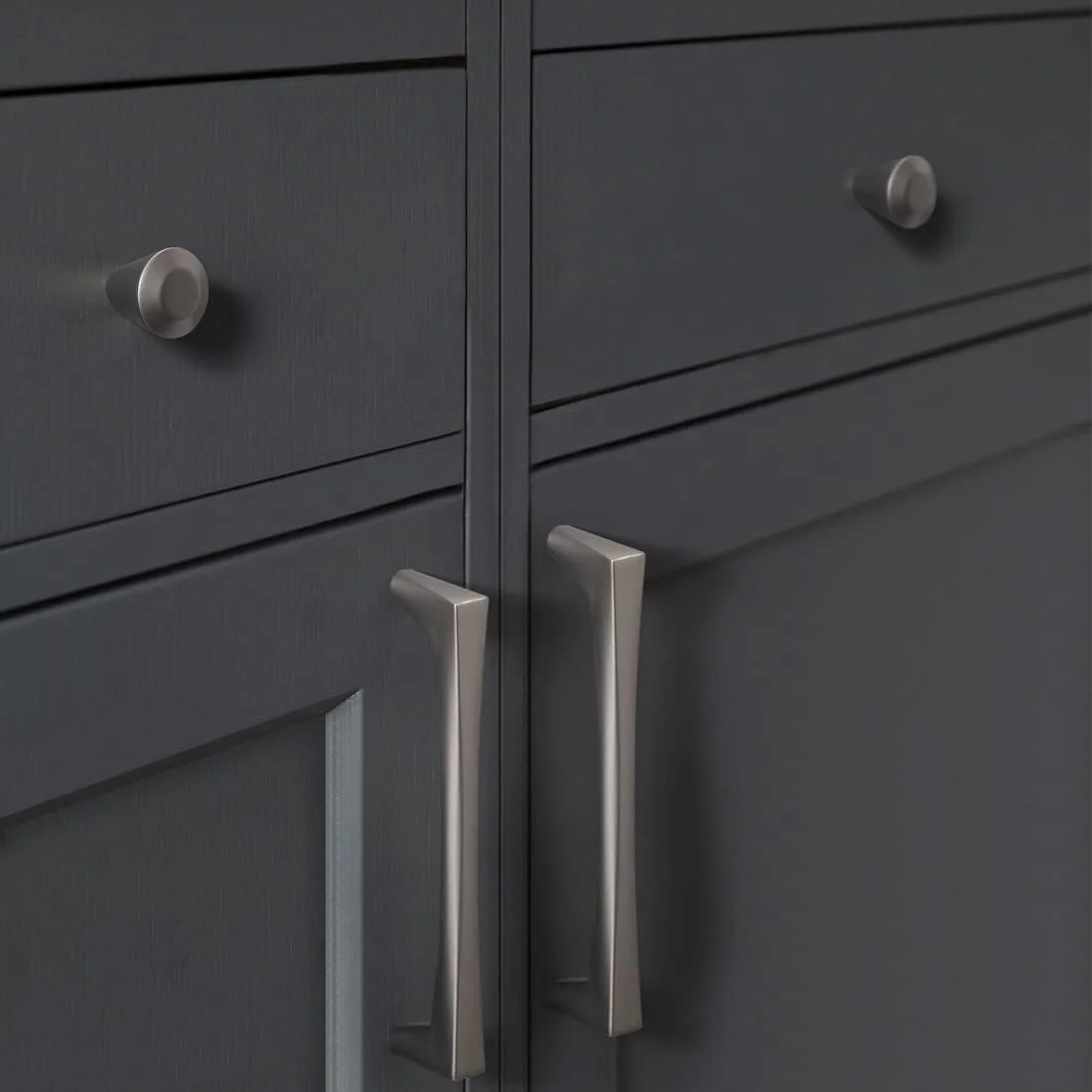 دستگیره کابینت YAGU، بسته 10 عددی، خاکستری تیره، مرکز سوراخ 5 اینچی، دستگیره کشو آشپزخانه، سخت افزار آلیاژ روی نیکل مشکی برای کمد لباس، کمد، درب کابینت