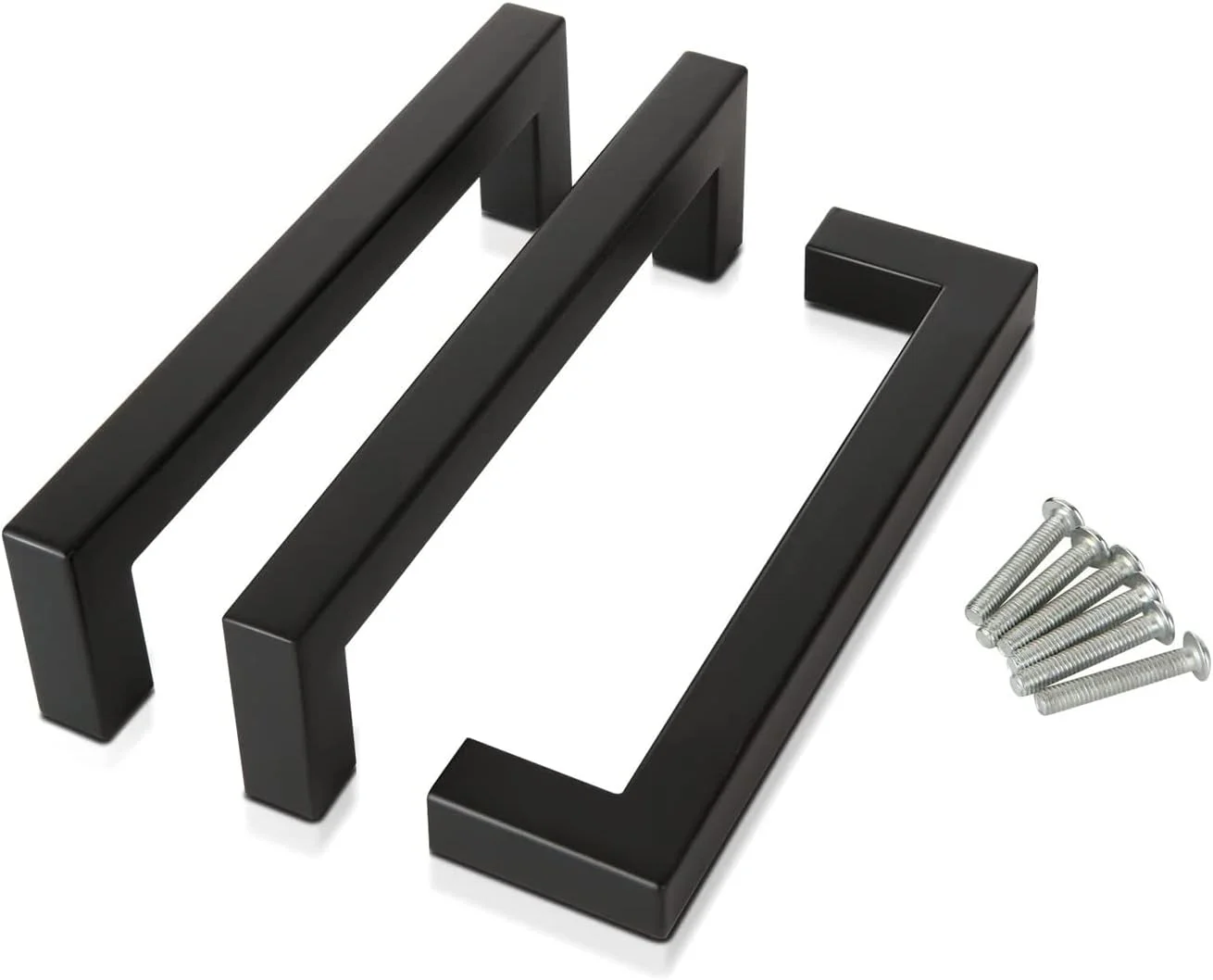 دستگیره کابینت مربعی مشکی مدرن SYOSI، بسته 3 عددی، دستگیره های کشوی استیل ضد زنگ 5 اینچی برای آشپزخانه و کمد حمام، ارتقاء سخت افزاری شیک