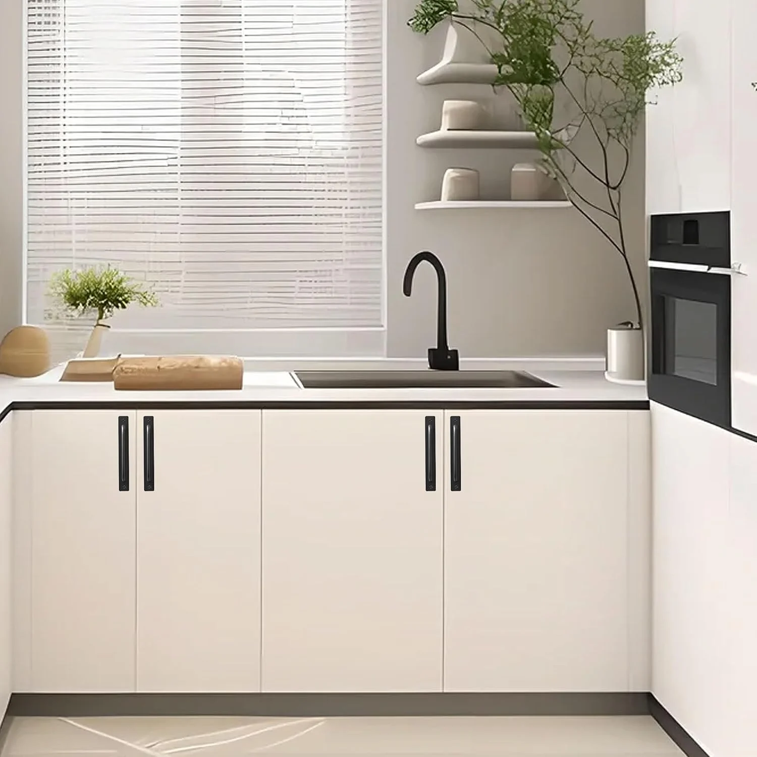 دستگیره کابینت و کشو آلومینیومی خودچسب Techoln - 2 عدد دستگیره چسبی برای آشپزخانه، کمد کشویی، پنجره و درب لوازم خانگی (مدل دارای سوراخ پیچ)