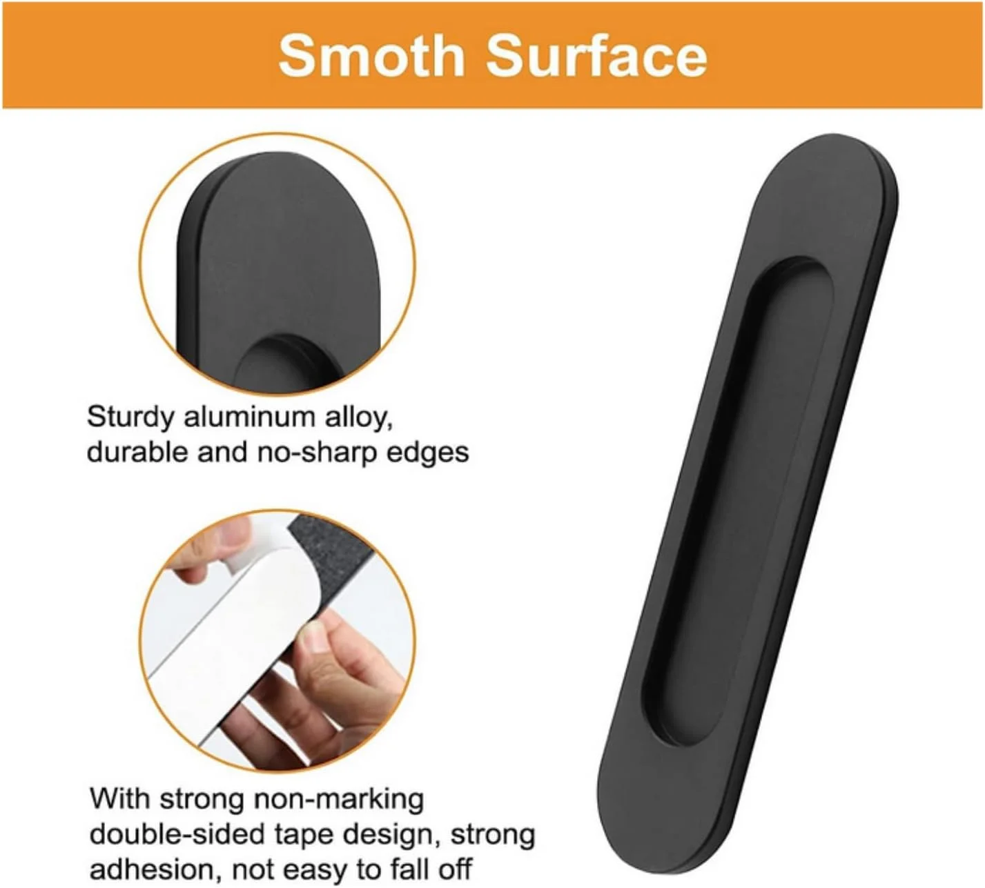 دستگیره کشویی توکار بیضی شکل SKEIDO، آلیاژ آلومینیوم طلایی مات، 2 عددی، مناسب برای درب های کشویی انبار، پنجره ها و کابینت ها - مشکی دستگیره کشویی توکار بیضی شکل SKEIDO، آلیاژ آلومینیوم طلایی مات، 2 عددی، مناسب برای درب های کشویی انبار، پنجره ها و کابینت ها - مشکی