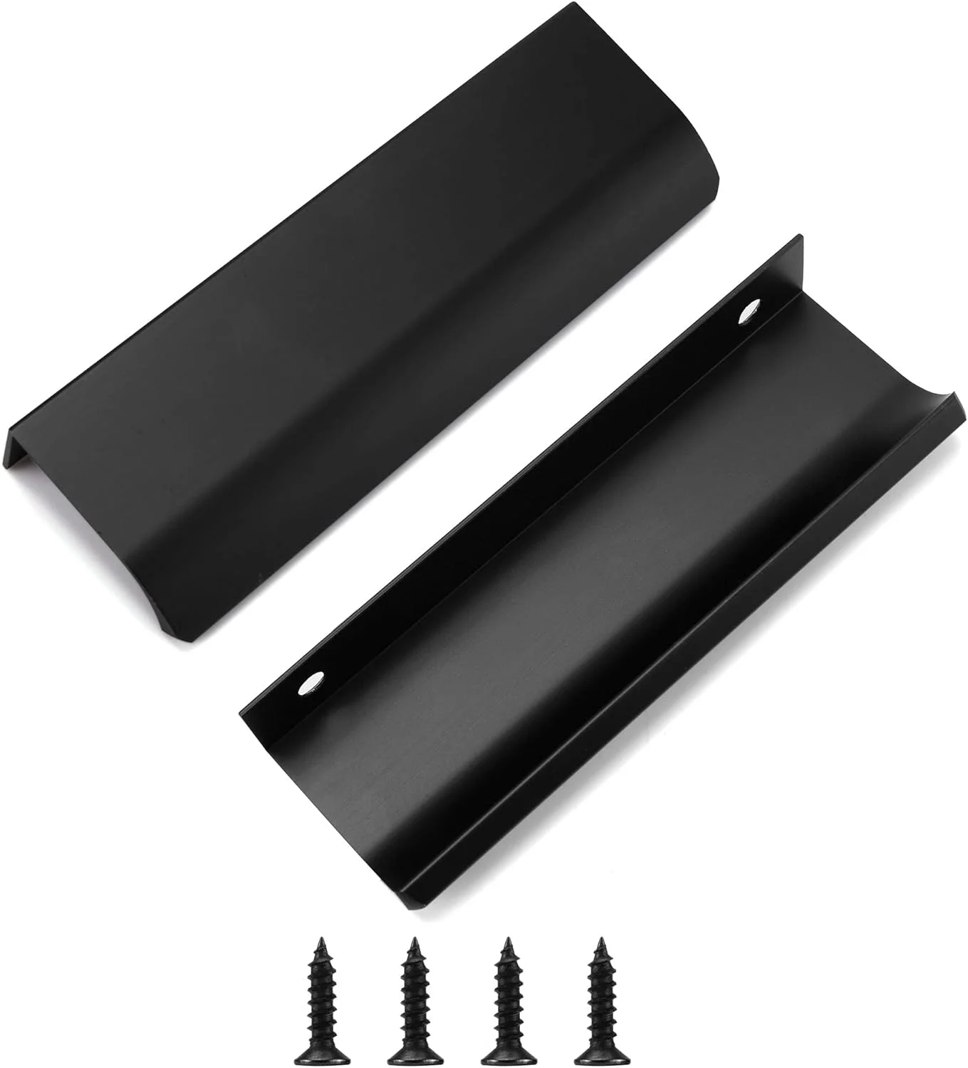 دستگیره لبه انگشتی مخفی آلومینیومی مشکی Tidorlou، مناسب برای درب کابینت، کشو، کمد و آشپزخانه، 10 عددی، 120 میلی متر