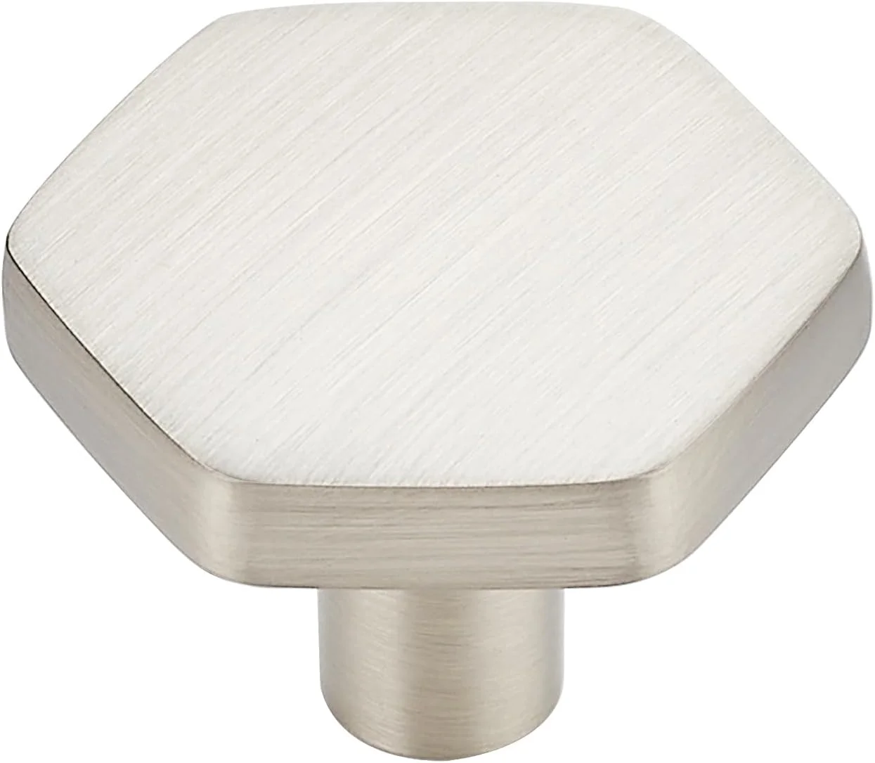 دستگیره کابینت نقره ای Ravinte Decor، بسته 10 عددی، دستگیره های توپر برای کشوهای کابینت آشپزخانه، دستگیره های شش ضلعی برای سخت افزار کابینت، دستگیره درب کمد 1.1 اینچی