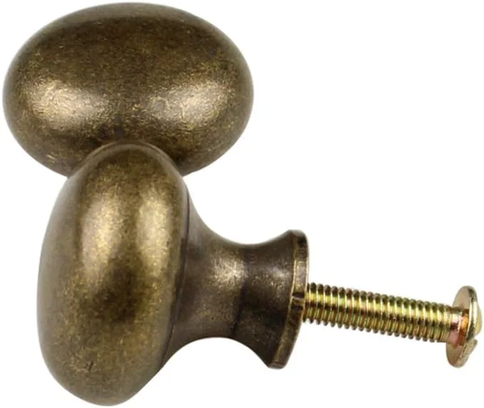 RZDEAL ست چهارتایی دستگیره برنجی با سبک عتیقه، ساده و شیک، سخت افزار جامد، مناسب برای کمد، کابینت، کشو، جعبه و درب (برنج عتیقه)