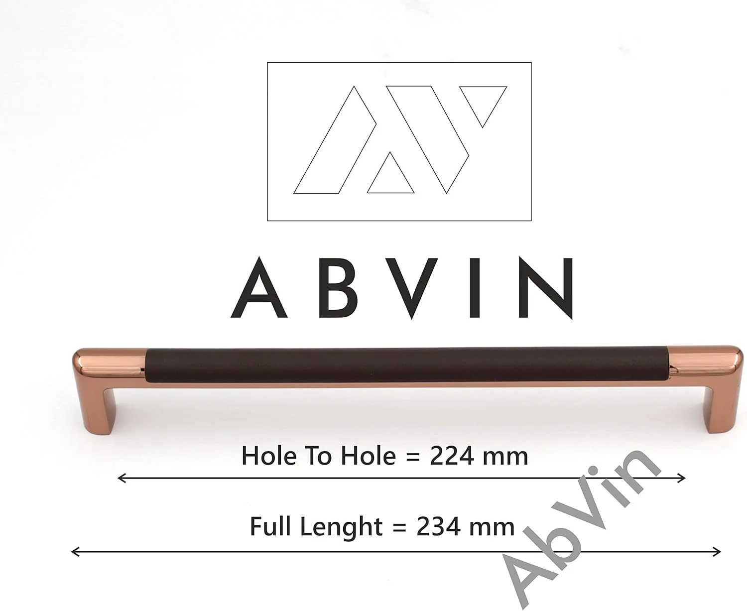 دستگیره کابینت رزگلد بافت دار برای سخت افزار کابینت، دستگیره مبلمان برای درها، کابینت ها، کمدهای لباس و کشوها - روکش کوکاکولا - 1 عدد (224 میلی متر (10 اینچ))