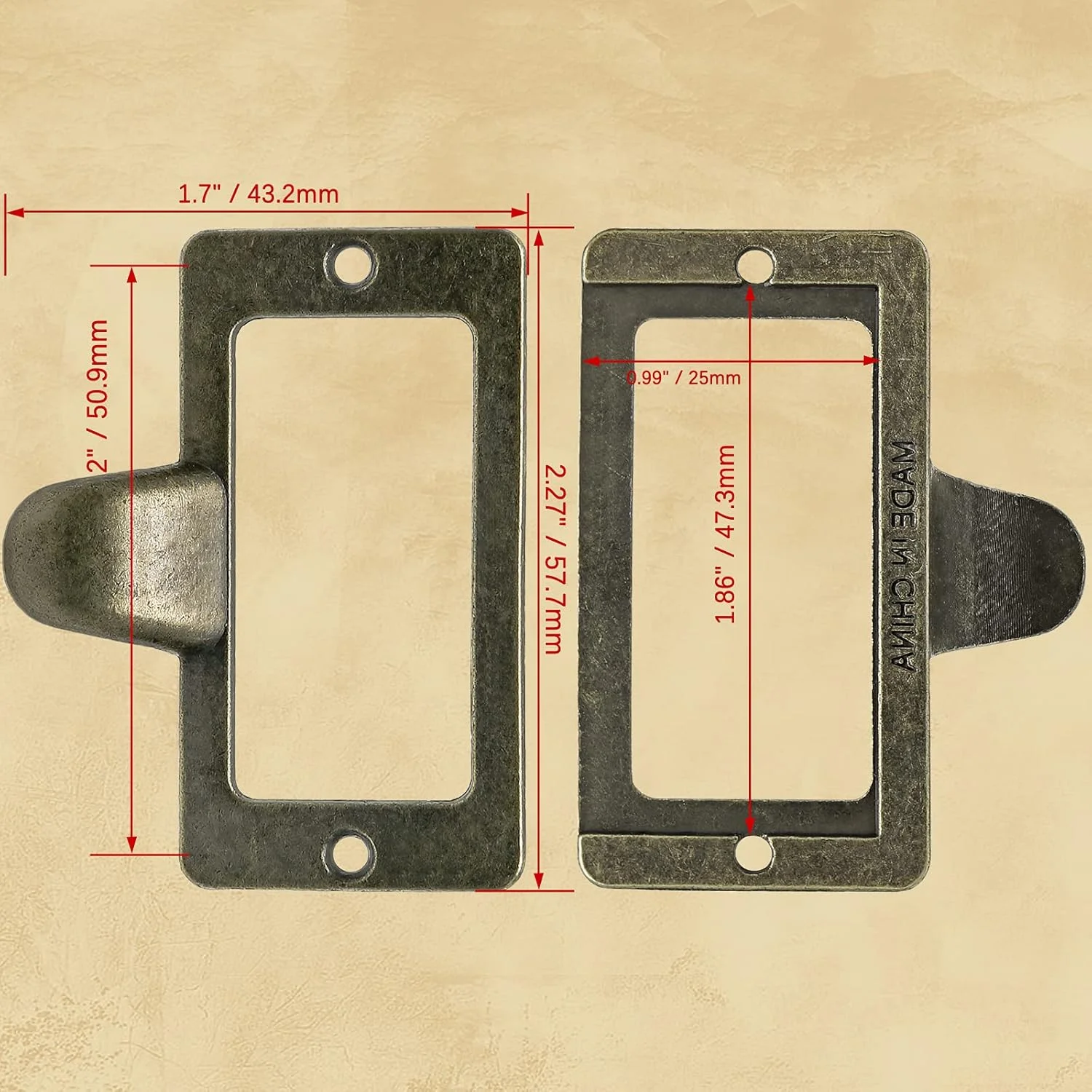 ریردج 20 عدد دستگیره کشو کاتالوگ کارت برنزی عتیقه، دستگیره کشو فایل کابینت قدیمی، دستگیره کشو کاتالوگ کارت برچسب کتابخانه برای سخت افزار جعبه کشو کابینت مبلمان اداری (بزرگ)