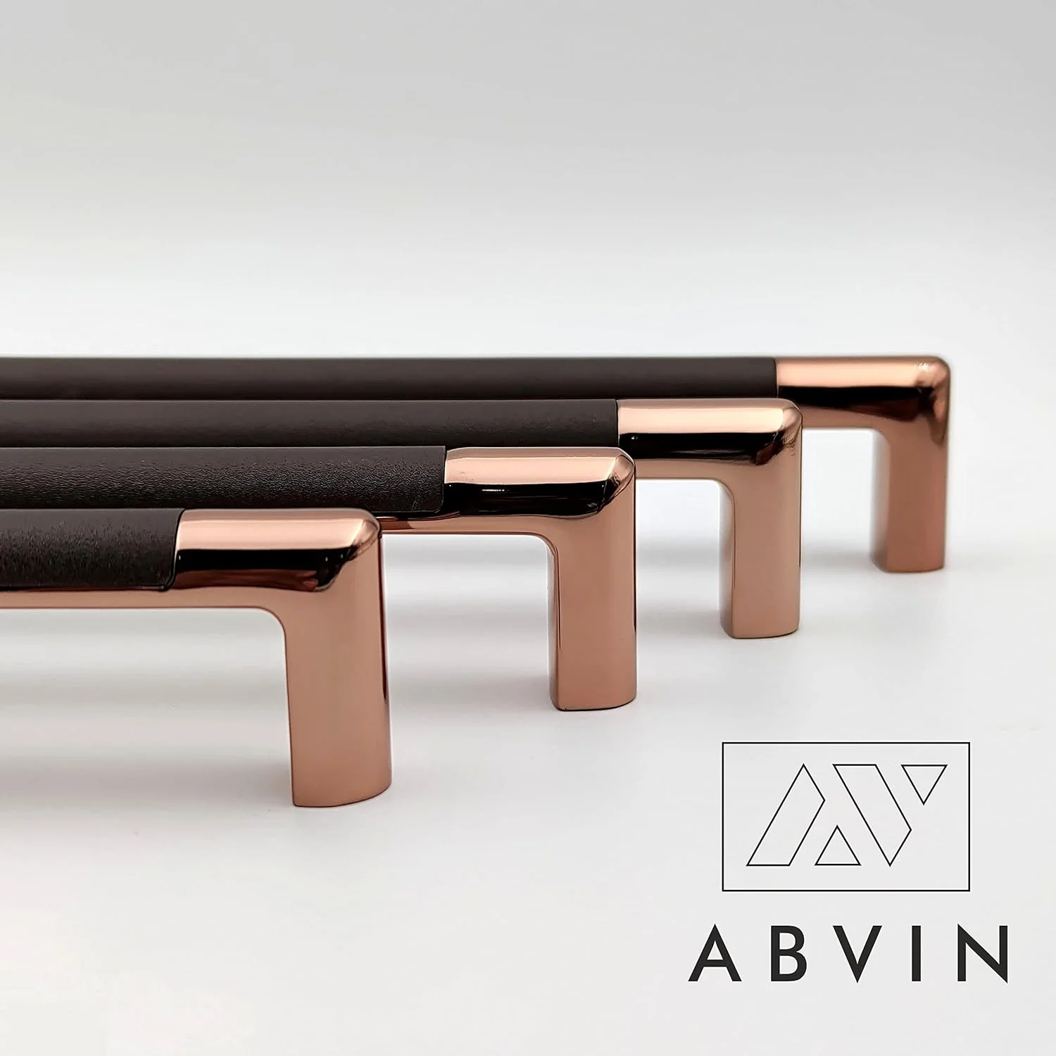 دستگیره کابینت رزگلد بافت دار برای سخت افزار کابینت، دستگیره مبلمان برای درها، کابینت ها، کمدهای لباس و کشوها - روکش کوکاکولا - 1 عدد (224 میلی متر (10 اینچ))