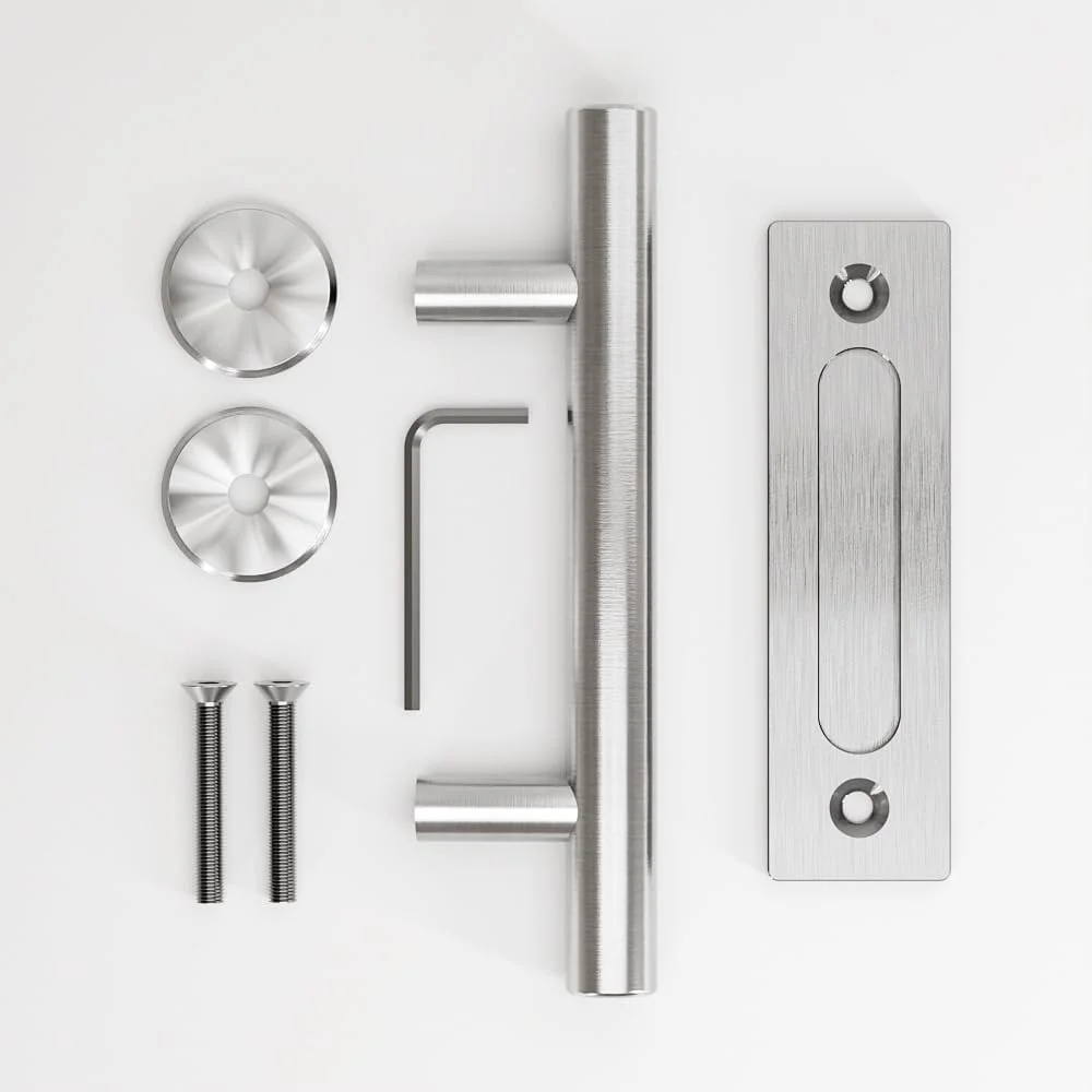 دستگیره درب کشویی 30 سانتی متری QINAIXQM، دستگیره درب کشویی برای درب انبار، درب چوبی، درب کابینت، فولاد ضد زنگ نامرئی مشکی