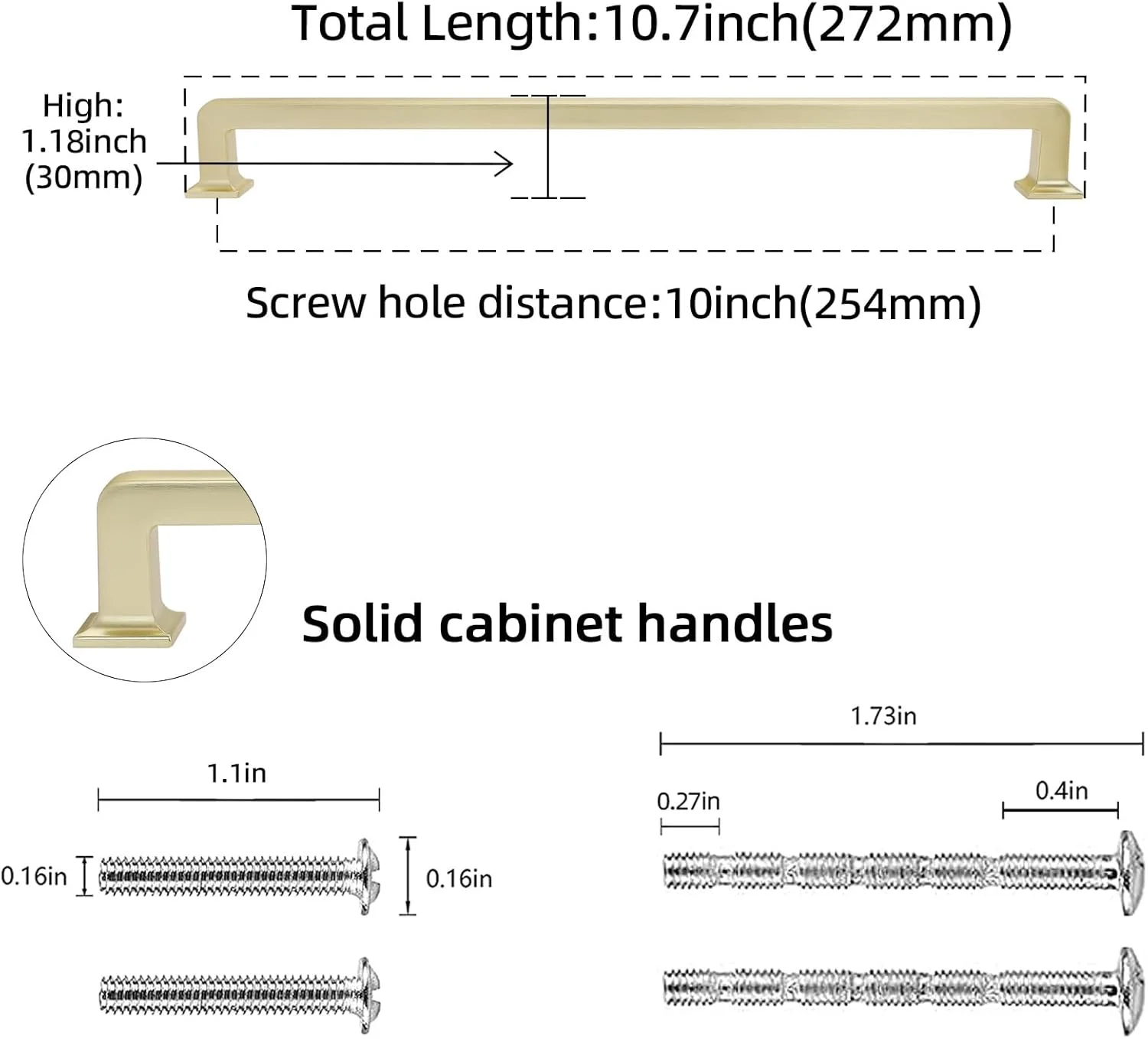 دستگیره کابینت آشپزخانه POVEFONK بسته 6 عددی، 254 میلی متر، برنجی خش دار، دستگیره های طلایی کشو، یراق آلات کابینت آشپزخانه، دستگیره های کشو، دستگیره های کمد