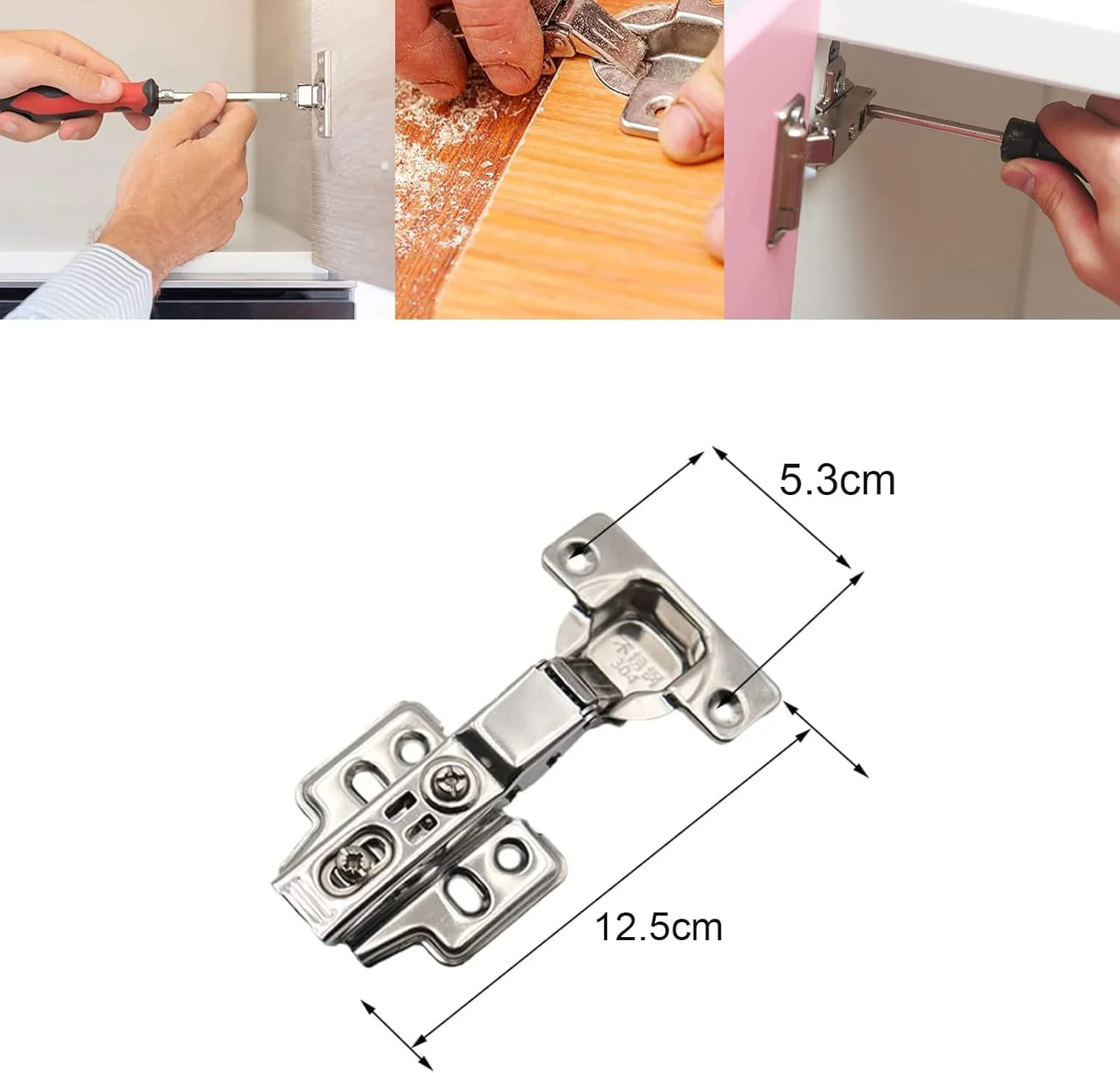 لولا کابینت آرام بند آشپزخانه PODDU، 6 عدد لولای درب هیدرولیک بی صدا و آهسته، لوازم جانبی سخت افزاری لولا درب واحدهای آشپزخانه برای کابینت ها، کمد لباس و قفسه کتاب، نقره ای