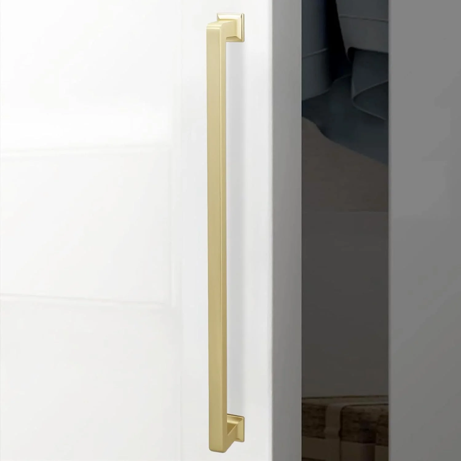 دستگیره کابینت آشپزخانه POVEFONK بسته 6 عددی، 254 میلی متر، برنجی خش دار، دستگیره های طلایی کشو، یراق آلات کابینت آشپزخانه، دستگیره های کشو، دستگیره های کمد