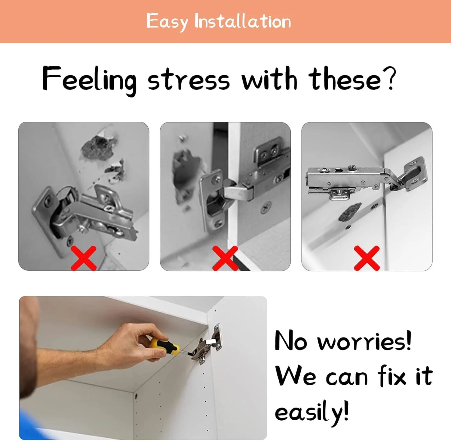 لولا کابینت آرام بند آشپزخانه PODDU، 6 عدد لولای درب هیدرولیک بی صدا و آهسته، لوازم جانبی سخت افزاری لولا درب واحدهای آشپزخانه برای کابینت ها، کمد لباس و قفسه کتاب، نقره ای