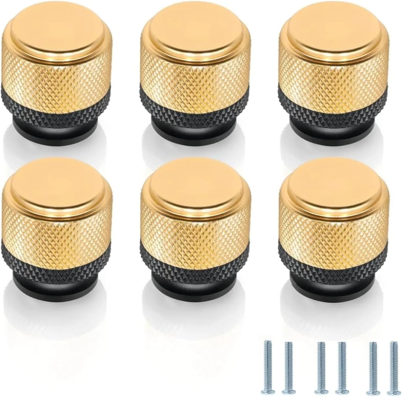 دستگیره کابینت آجدار NALACAL، بسته 12 عددی، دستگیره کابینت آشپزخانه، دستگیره کشو تزئینی مدرن، سخت افزار کابینت آجدار مدرن - 1 اینچی برای کابینت آشپزخانه، اتاق خواب، مشکی و طلایی