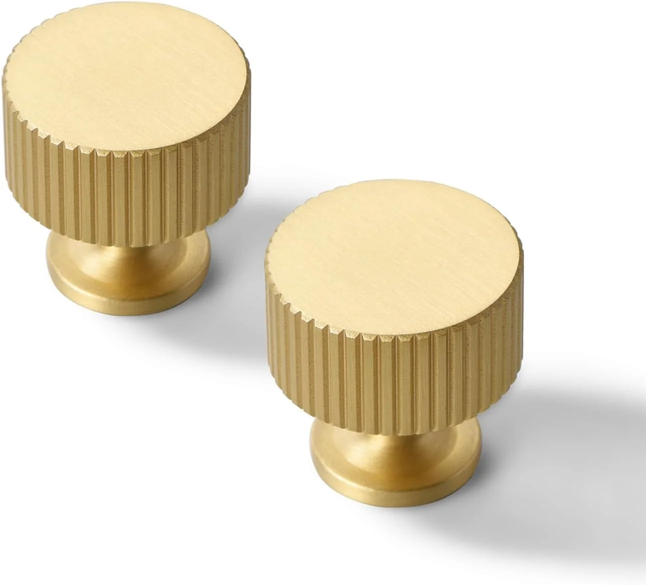 دستگیره کابینت برنجی جامد NALACAL - دستگیره کشو لباس طلایی برس خورده، بسته 2 عددی، دستگیره های برنجی برای حمام، اتاق خواب، کمد لباس، سخت افزار مبلمان