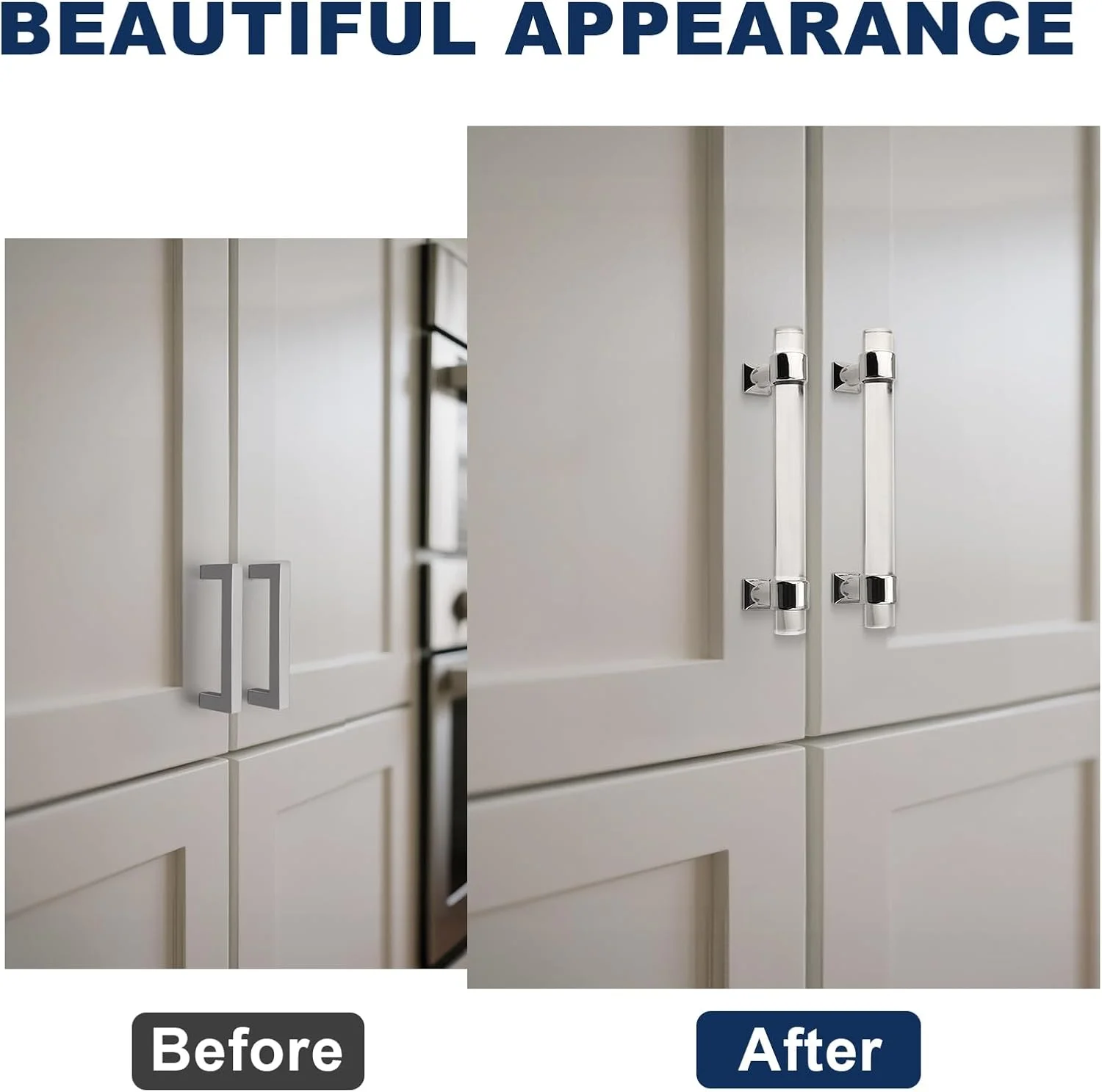 دستگیره کابینت اکرلیک Orger بسته 5 عددی، دستگیره کشو 5 اینچی، دکور مدرن کروم نقره ای، دستگیره های کشویی سخت افزاری آشپزخانه برای کشوهای کمد و کابینت