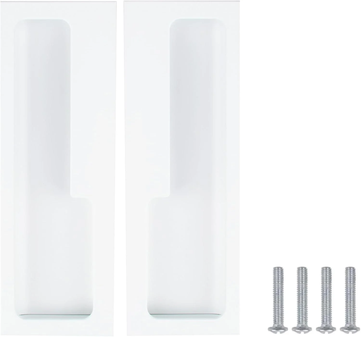 دستگیره های توکار آلیاژ آلومینیوم MOROBOR، 2 عدد دستگیره درب انبار مدرن با 4 عدد پیچ سر تخت استیل ضد زنگ، دستگیره های مخفی کابینت برای درب کشویی انبار، کمد لباس (سفید گرم)