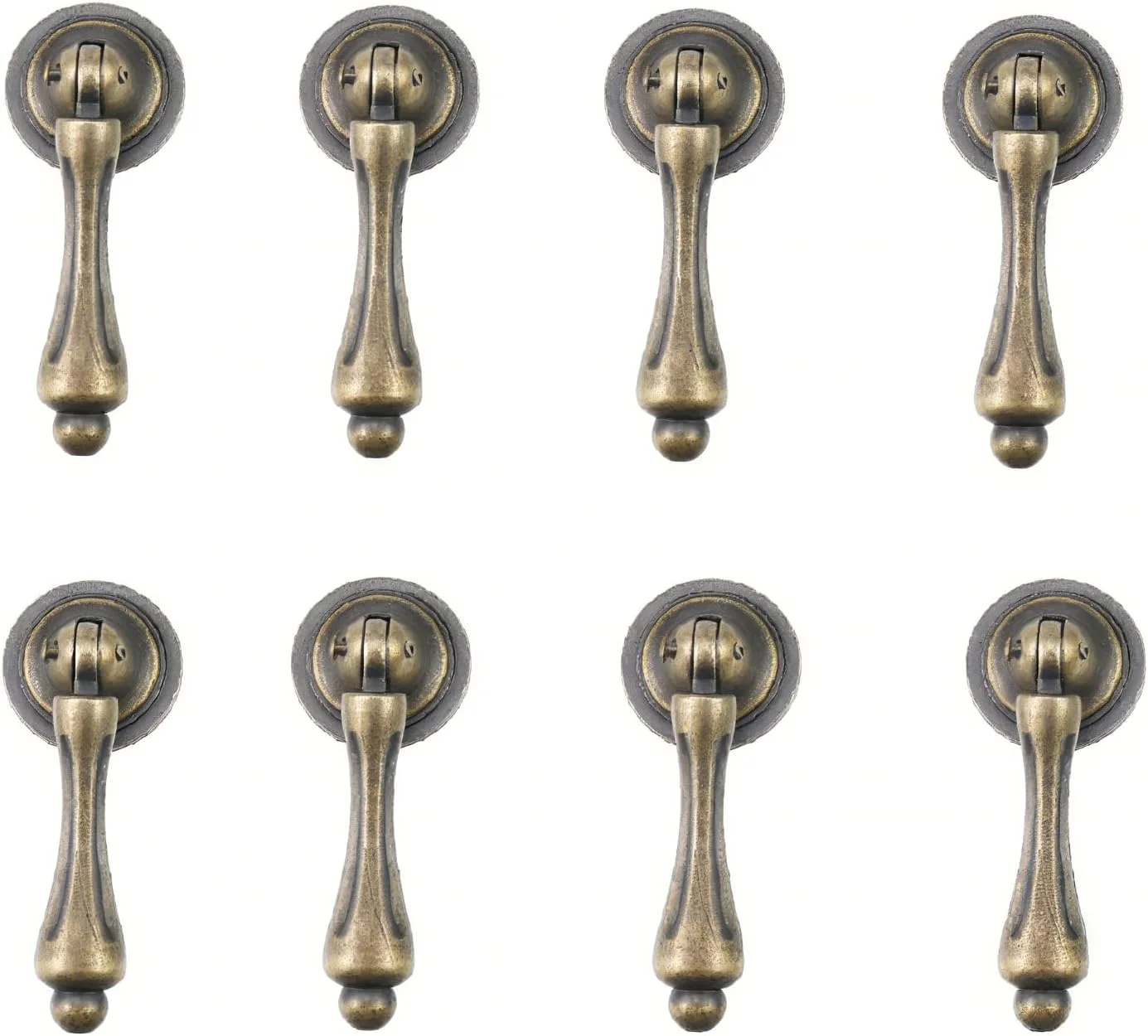 دستگیره آویز کابینت مک ردی، طرح اشک، برنزی عتیقه، ست 8 عددی