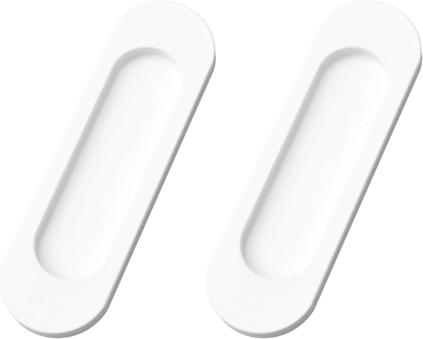 دستگیره درب کشویی بیضی شکل خود چسب MOROBOR، آلیاژ آلومینیوم، دستگیره مخفی برای کشو کابینت درب کشویی، بسته 2 عددی (سفید، 100 میلی متر)